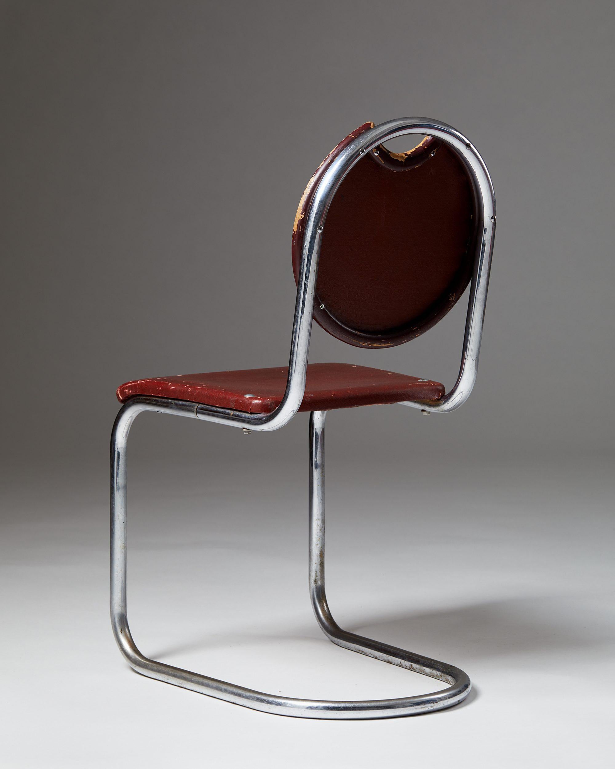 Mid-Century Modern Chair Designed by Sven Markelius for Ds-Staal, Sweden, 1930's