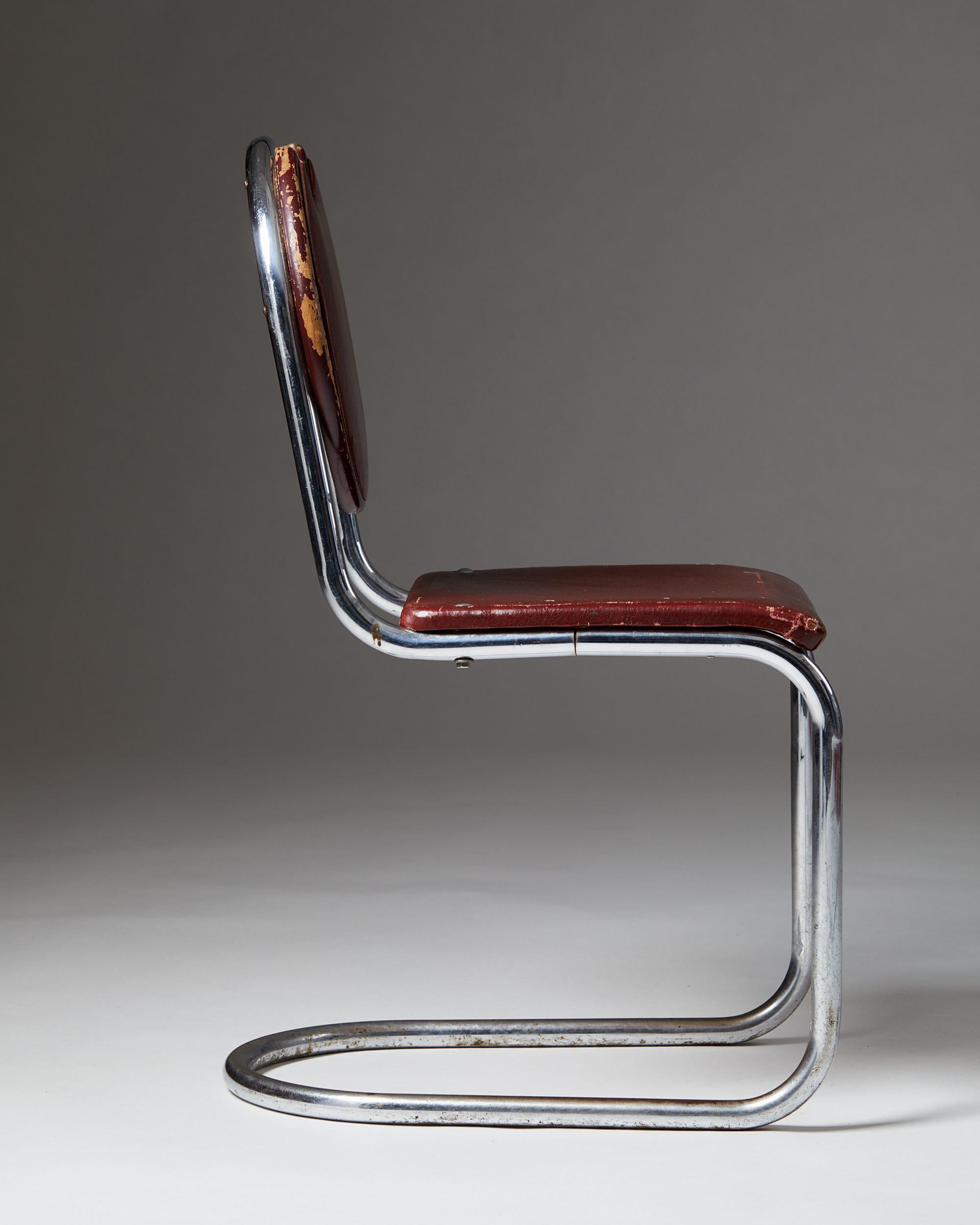 Mid-20th Century Chair Designed by Sven Markelius for Ds-Staal, Sweden, 1930's