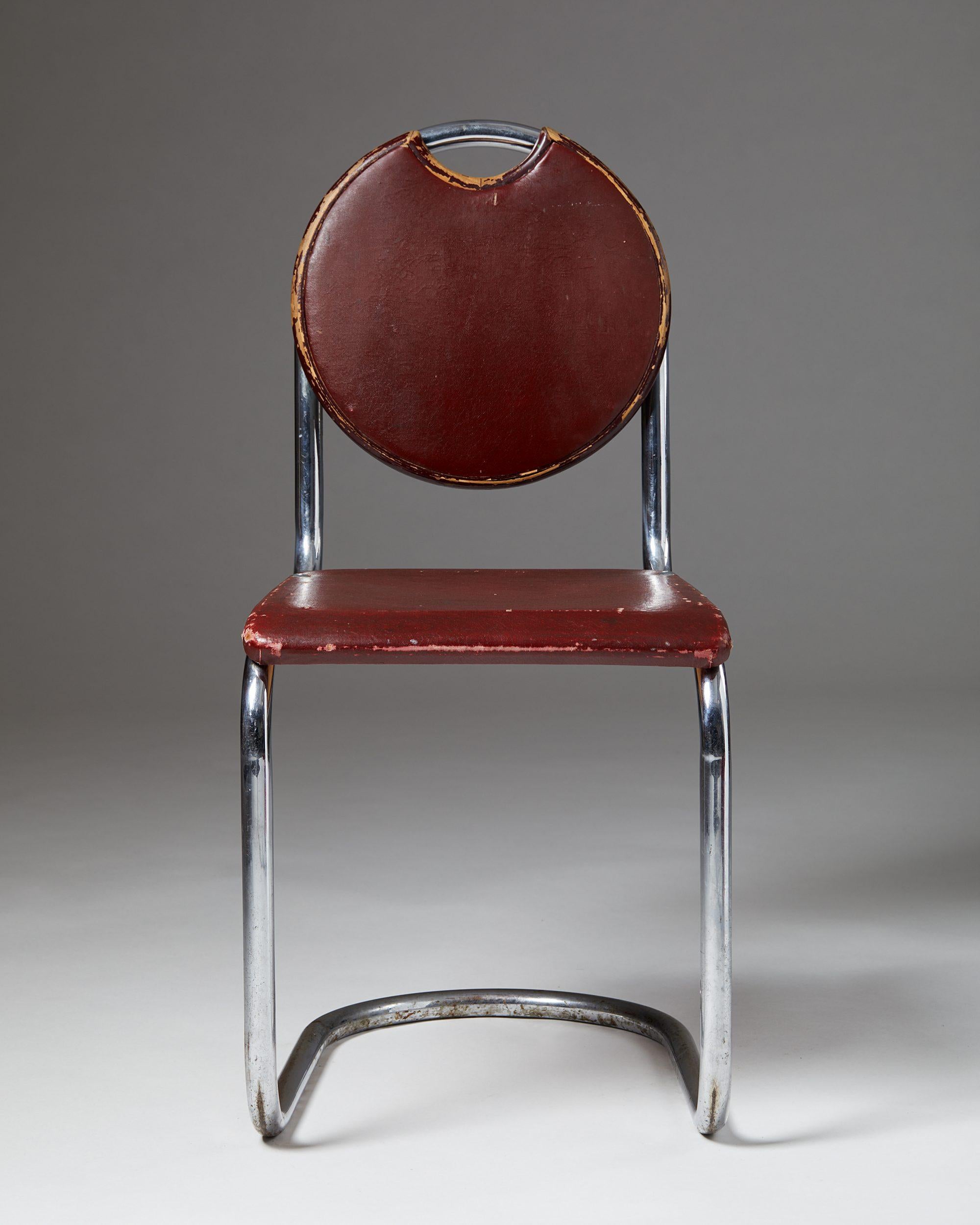 Steel Chair Designed by Sven Markelius for Ds-Staal, Sweden, 1930's
