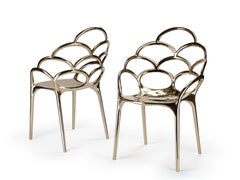 Chair Dining Room Armchair Gold Cast Bronze Mirror Polished Collectible Design