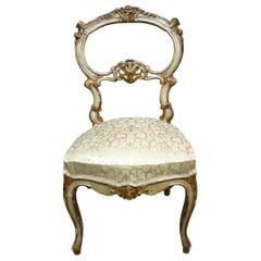 Chaise, style Elisabeth II d'Espagne, bois, textile, Espagne, XIXe siècle