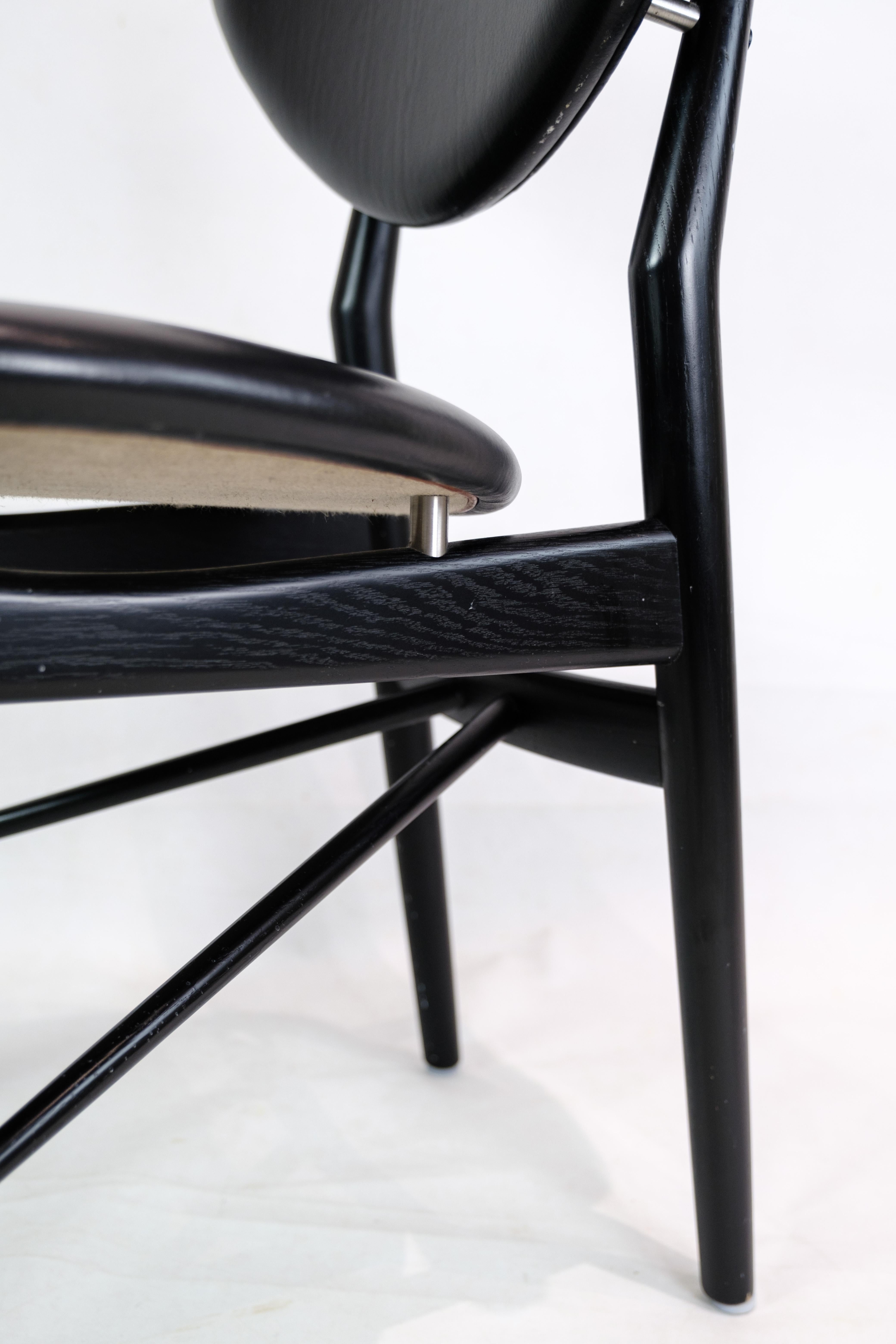 Contemporary Chair, Finn Juhl, Black Painted Oak, House of Finn Juhl, Model 108 For Sale