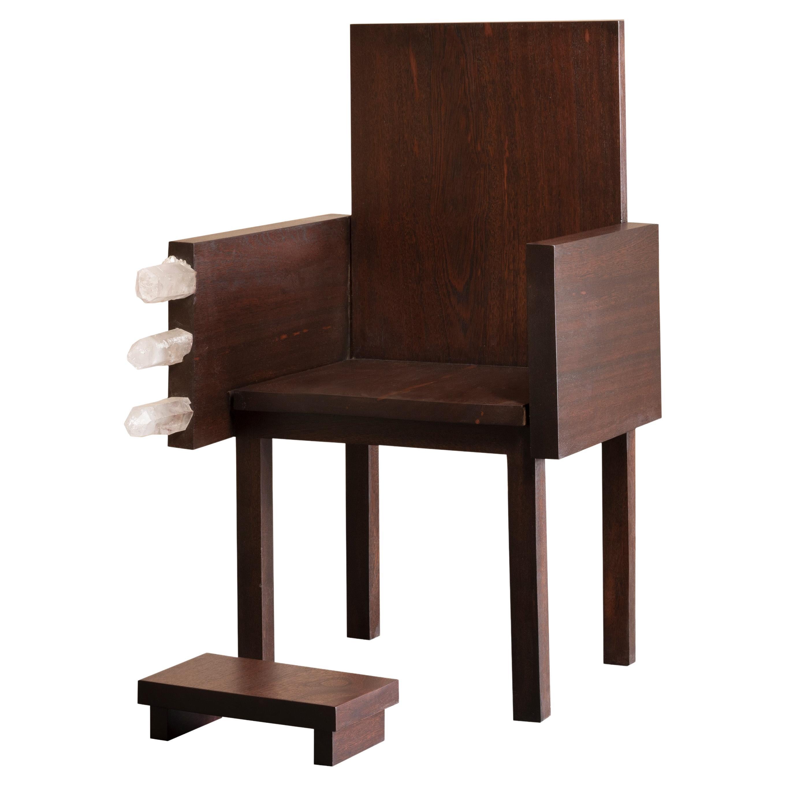 Chair for Human Use (II) by Marina Abramović, Angelim Pedra Wood Quartz Crystals