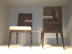 Chair Frame Made Solid Timber  Wood Metal Caps on Feet Decorative Insert Back