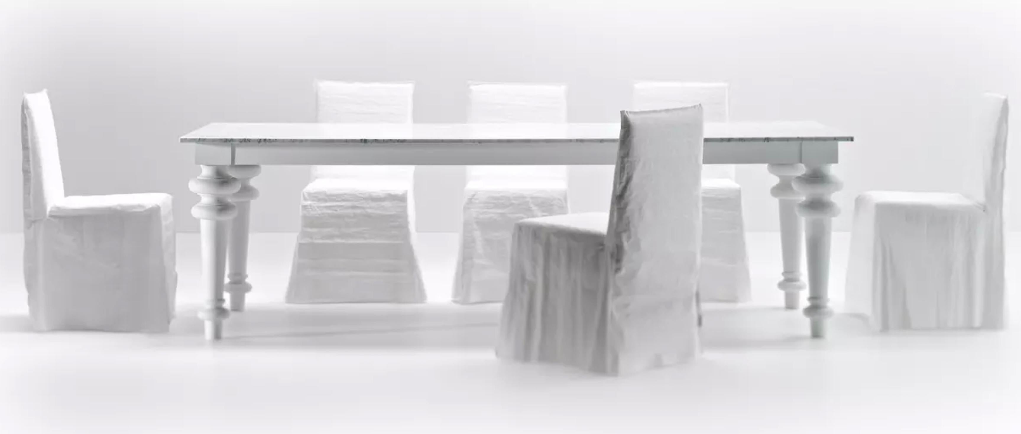 Italian Chair Gervasoni Ghost 23 design Paola Navone - Lino bianco in vendita