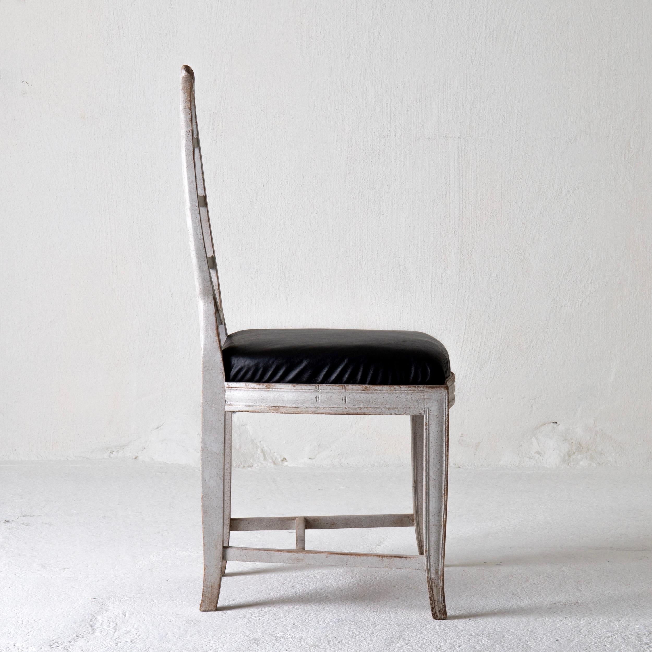 Chair Gustavian Swedish White Black Sweden 1
