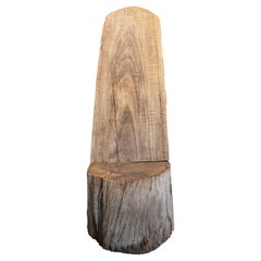 Chair Hand-Carved from Wood in a Single Block