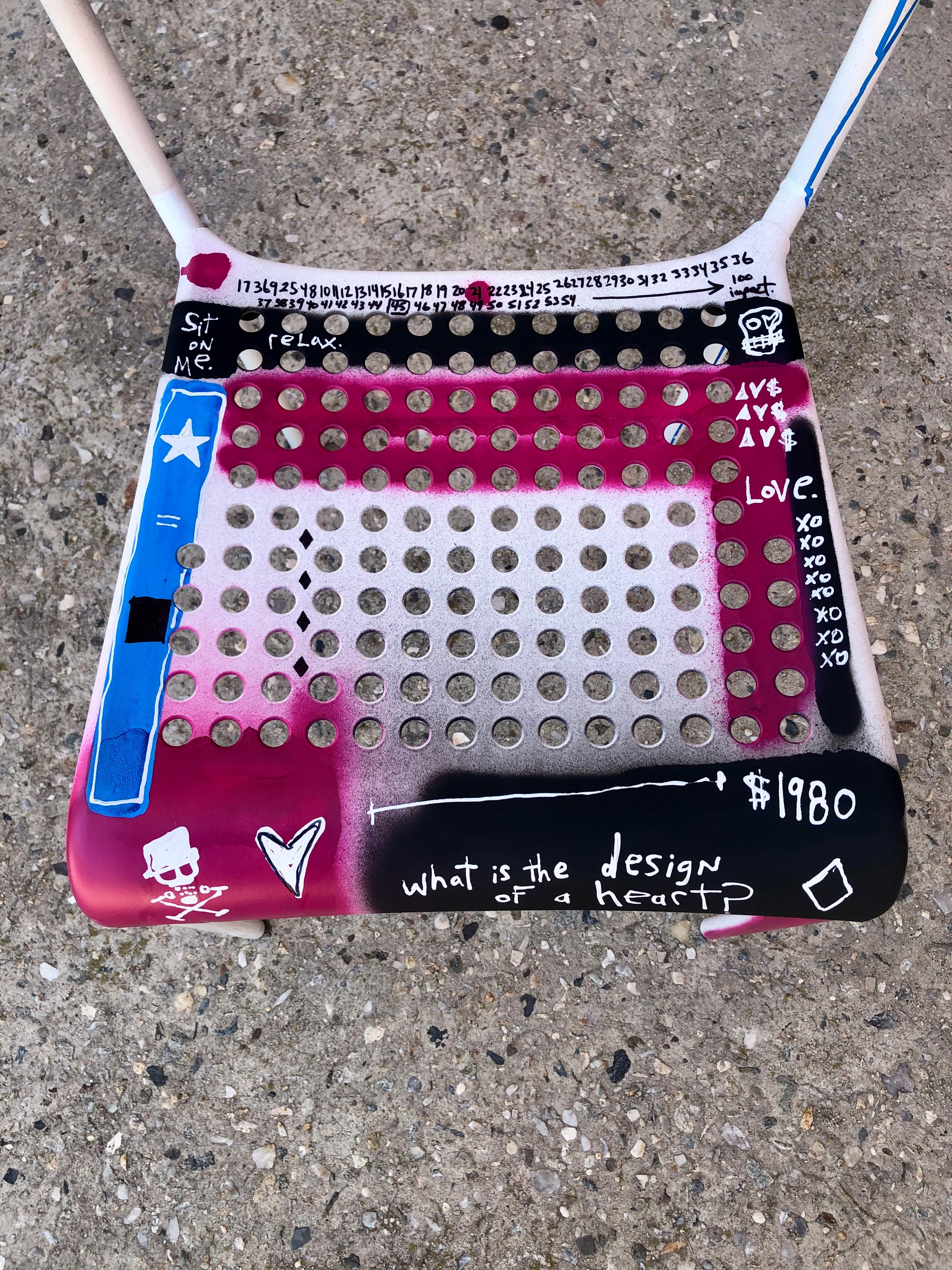 Contemporary Chair (I) Pop Art Graffiti Tagged Chair by Adam Baranello For Sale