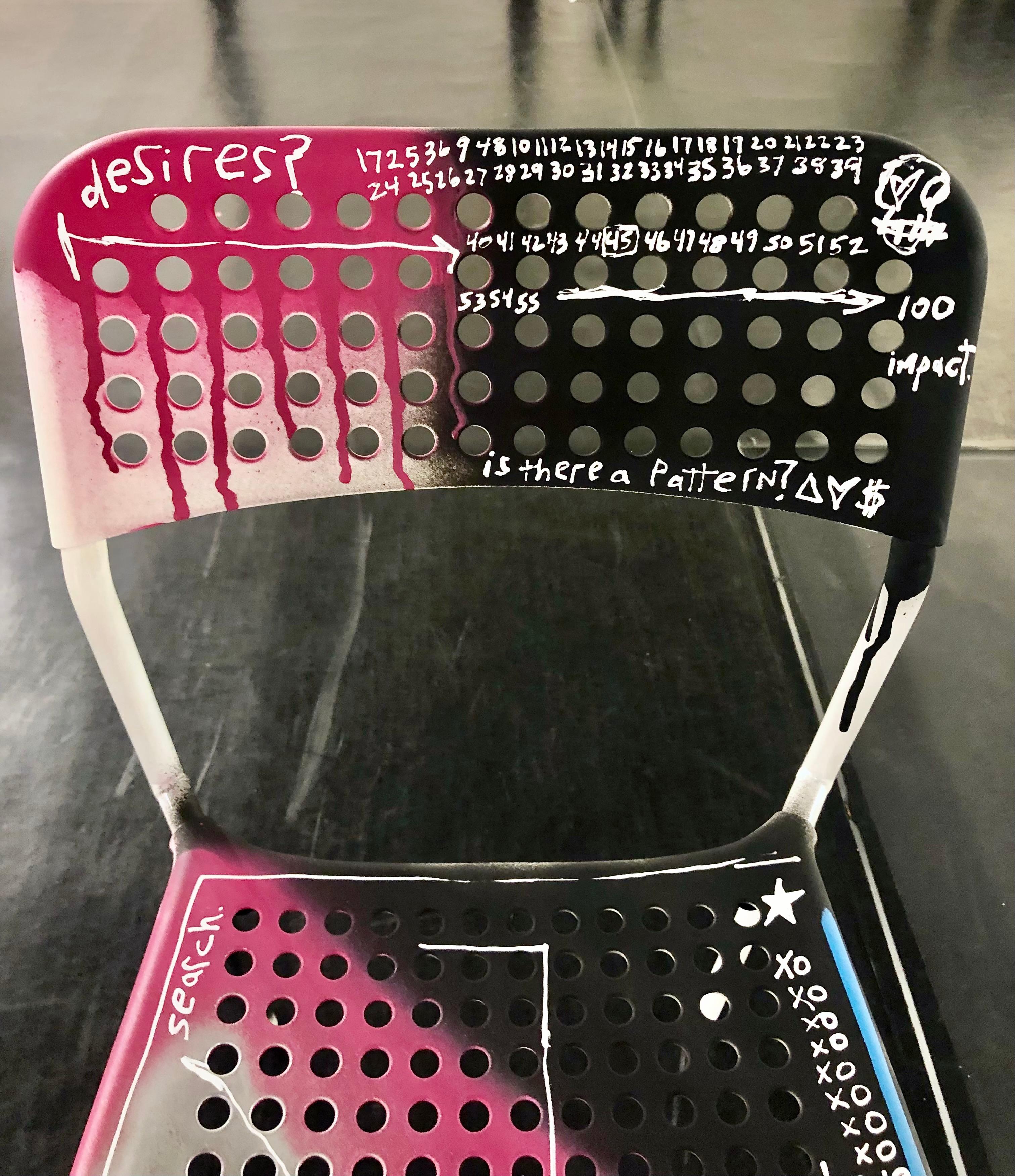 Contemporary Chair (II) Pop Art Graffiti Tagged Chair by Adam Baranello For Sale