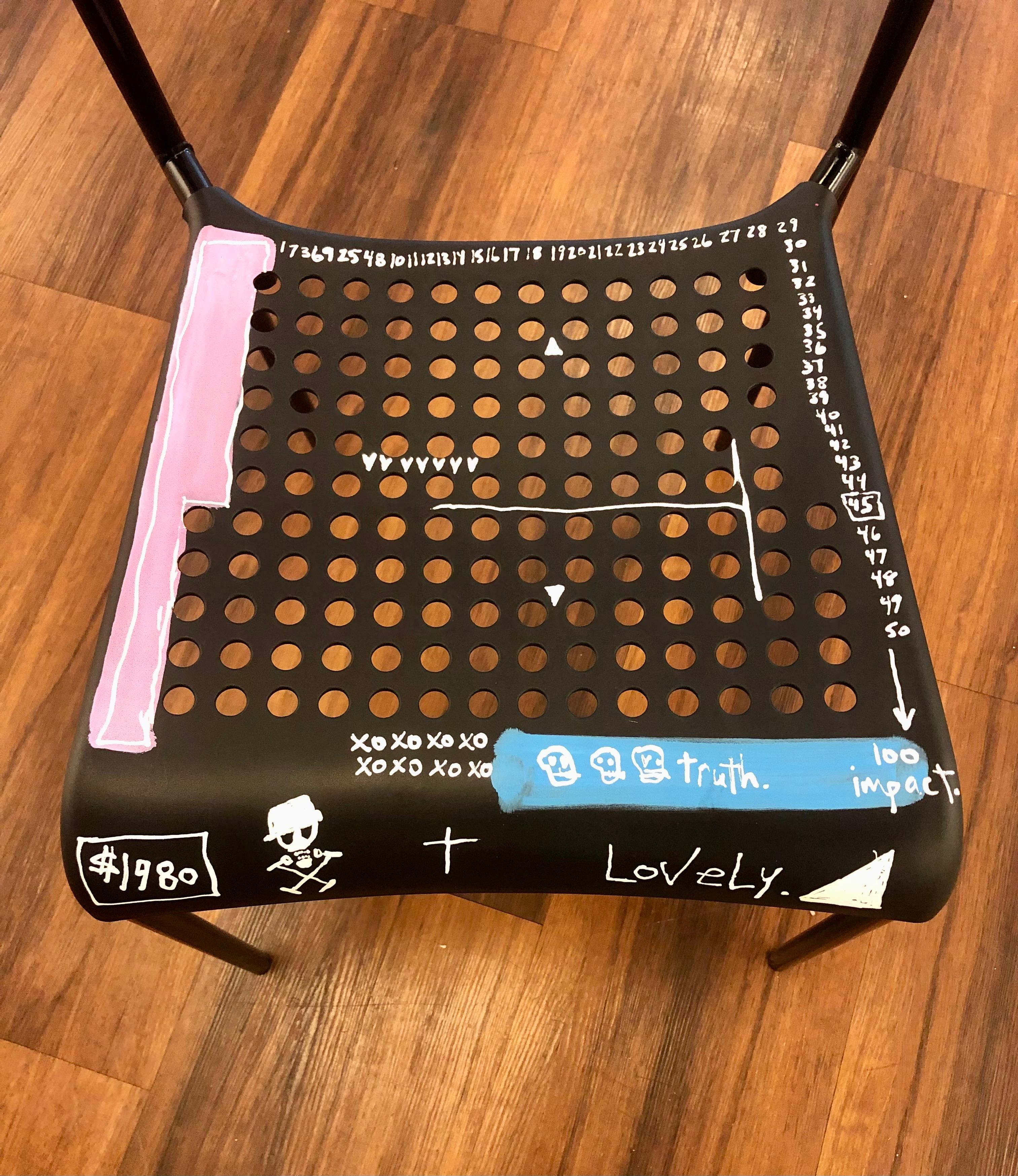 American Chair (III) Pop Art Graffiti Tagged Chair by Adam Baranello For Sale