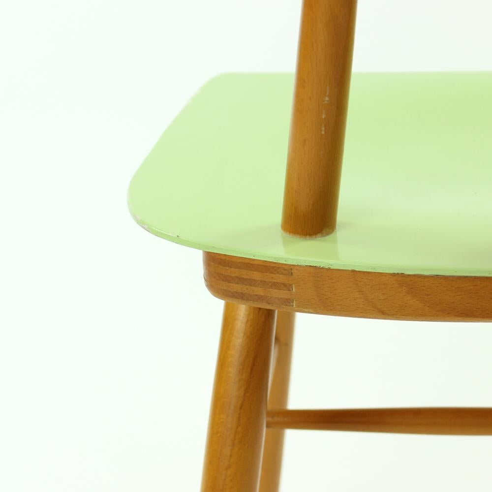 Chair in Green and Cream by TON, Czechoslovakia, 1960s 1