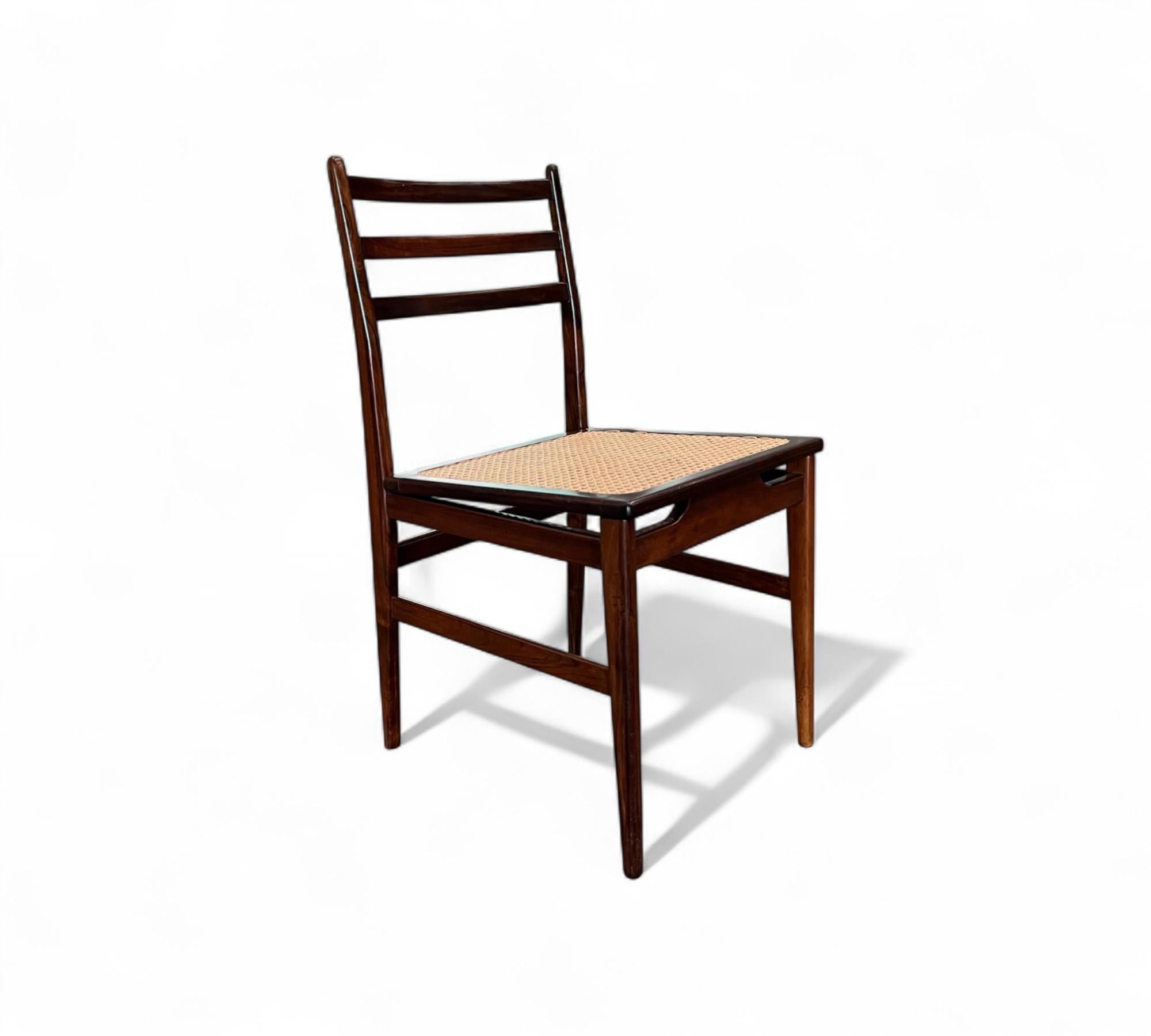 Chair in Hardwood & Cane by Alexandre Rapoport, c. 1960s For Sale 3