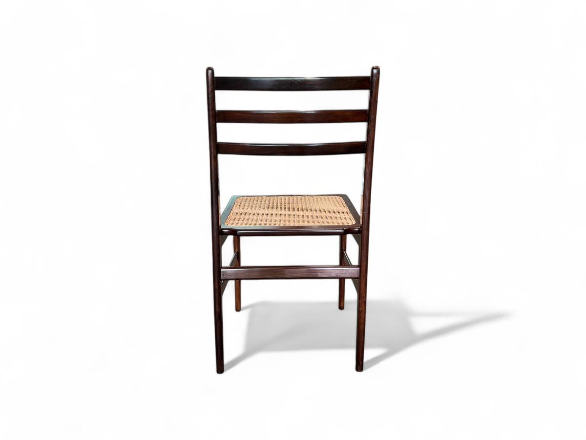 Mid-Century Modern Chair in Hardwood & Cane by Alexandre Rapoport, c. 1960s For Sale