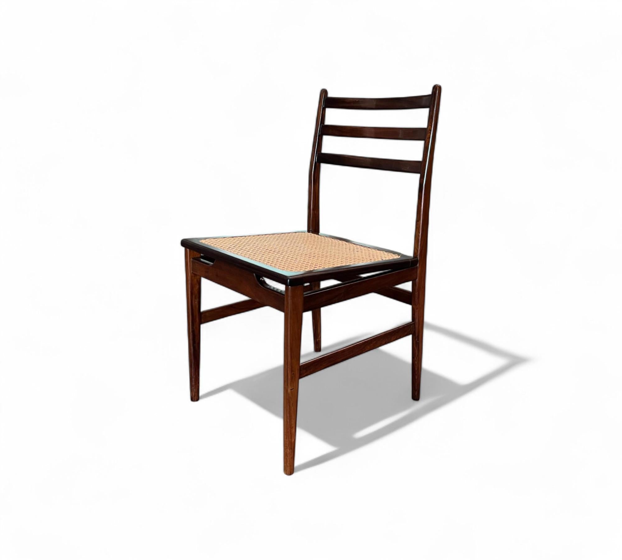 Woodwork Chair in Hardwood & Cane by Alexandre Rapoport, c. 1960s For Sale