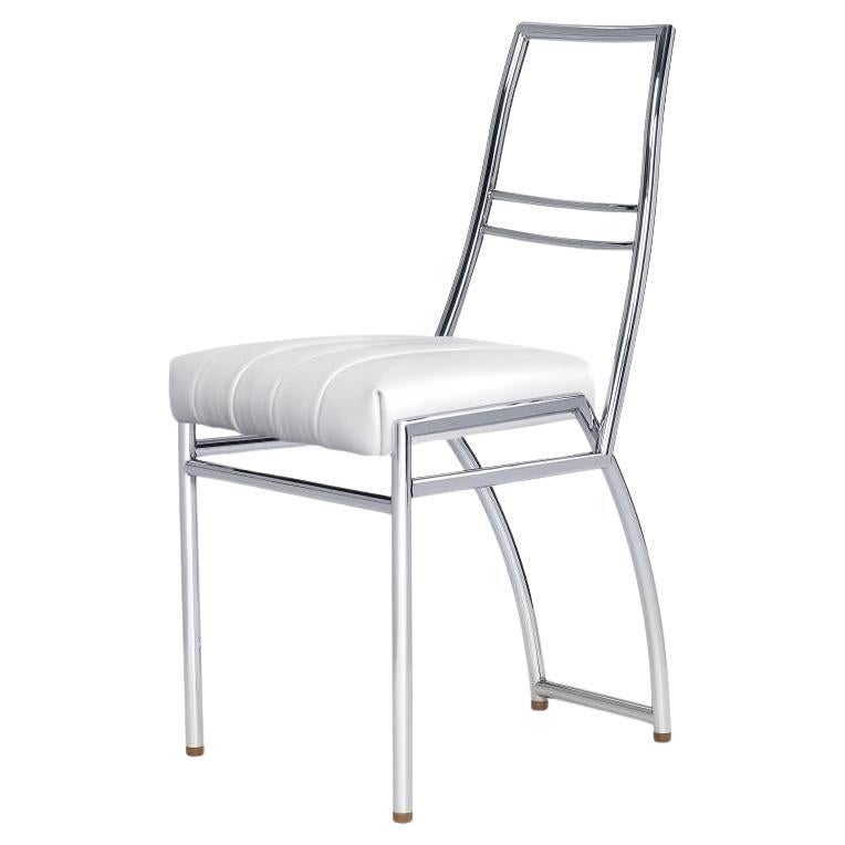 Cuir blanc ClassiCon Aixia Chaise design Eileen Gray en vente