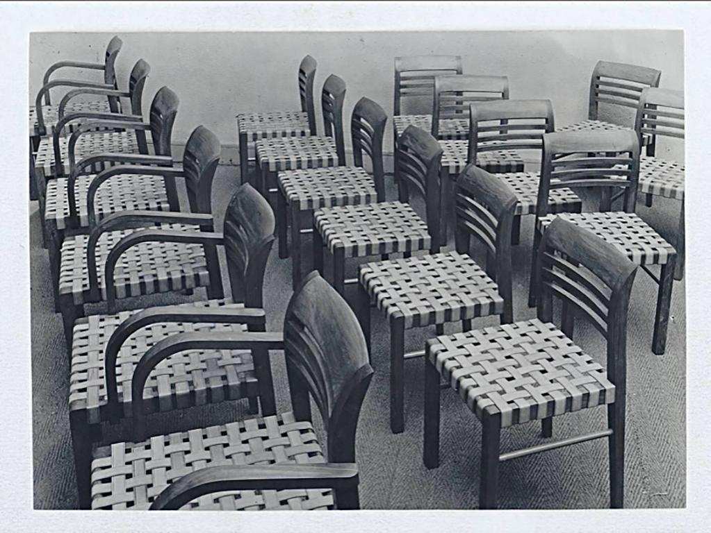 Chaise en chêne et cuir de René Gabriel, Norma, 1936 Bon état - En vente à PARIS, FR