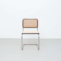 Mid-Century Modern Chair by Marcel Breuer, Wood & Rattan, France, 1970