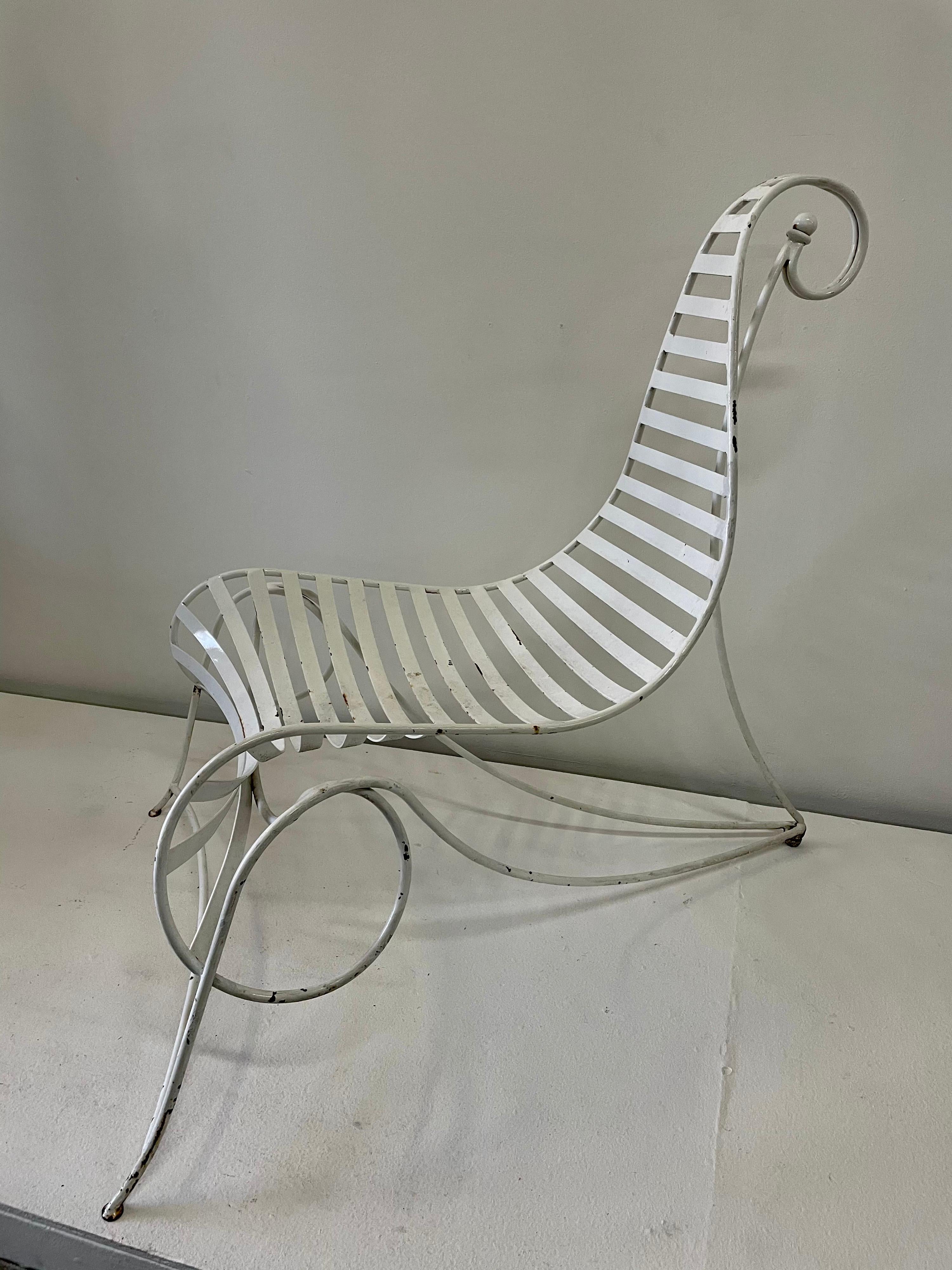 Metal Chair in the Style of the Spine Chair after André Dubreuil For Sale