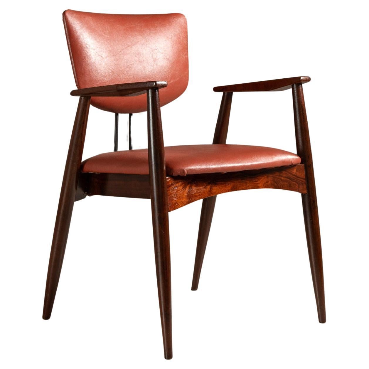Chair in Wood, Iron and Leather, by Michel Arnoult, Brazilian Mid-Century Modern For Sale