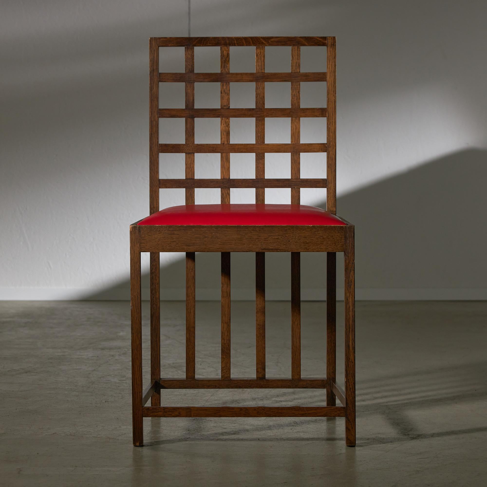 Art Nouveau Chair Inspired by Charles Rennie Mackintosh (red)