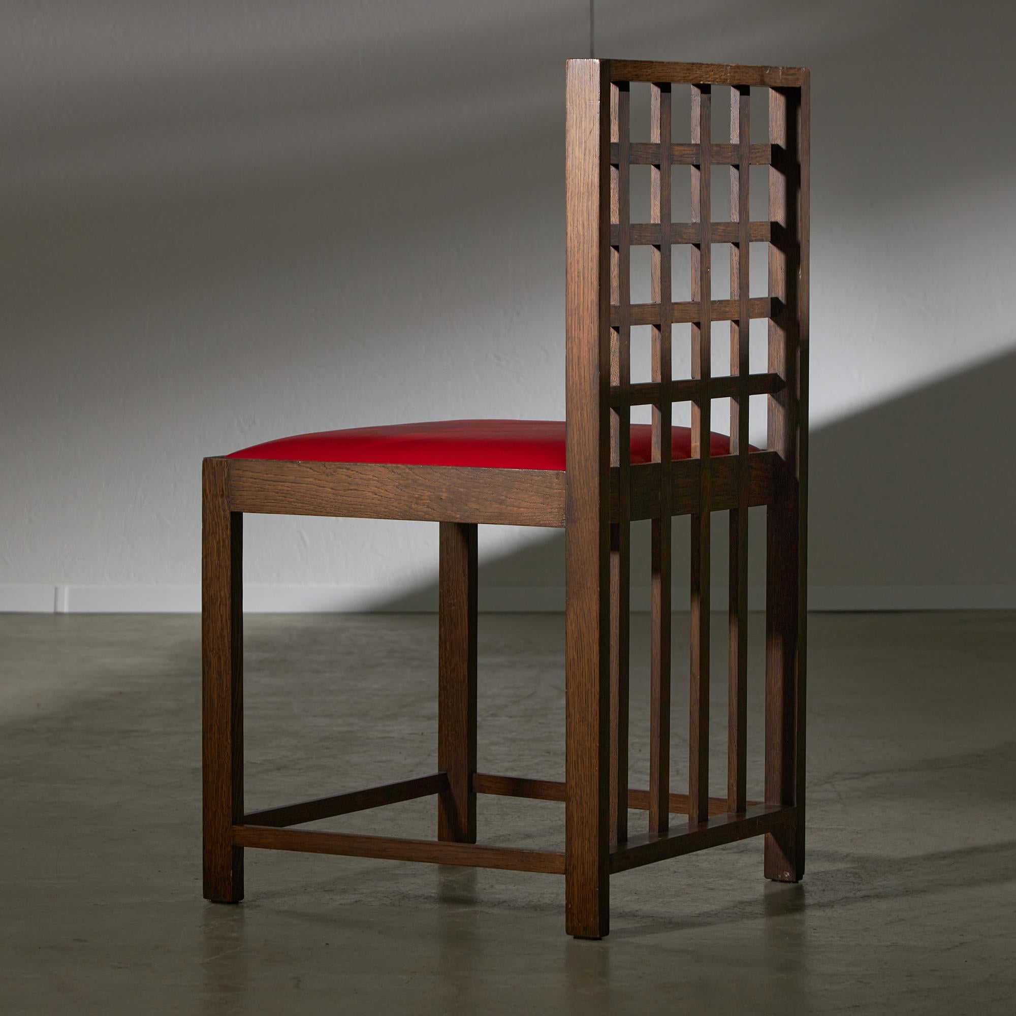 Leather Chair Inspired by Charles Rennie Mackintosh (red)