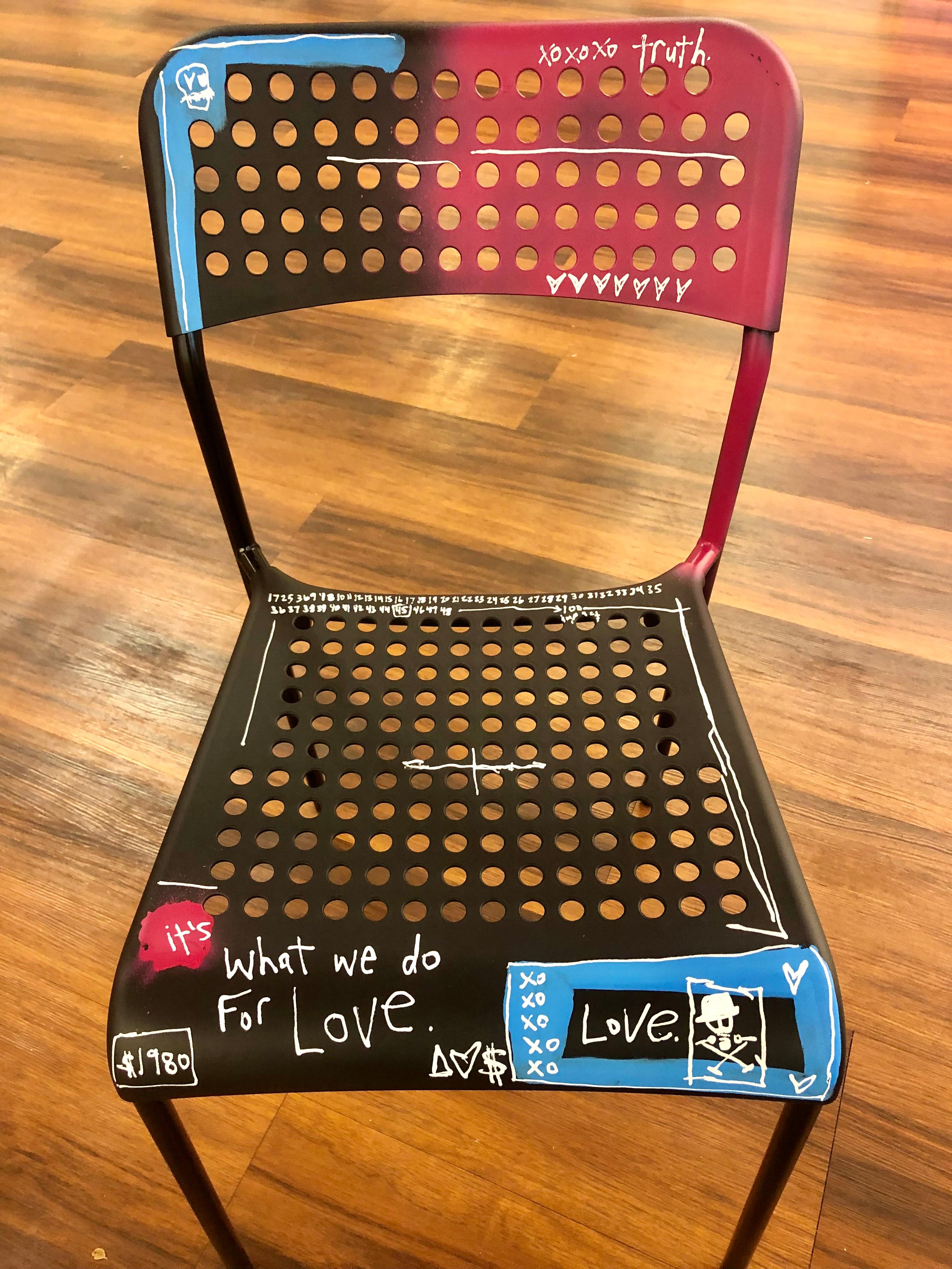 Chair (IV) Pop Art Graffiti Tagged Chair by Adam Baranello Neuf - En vente à East Quogue, NY