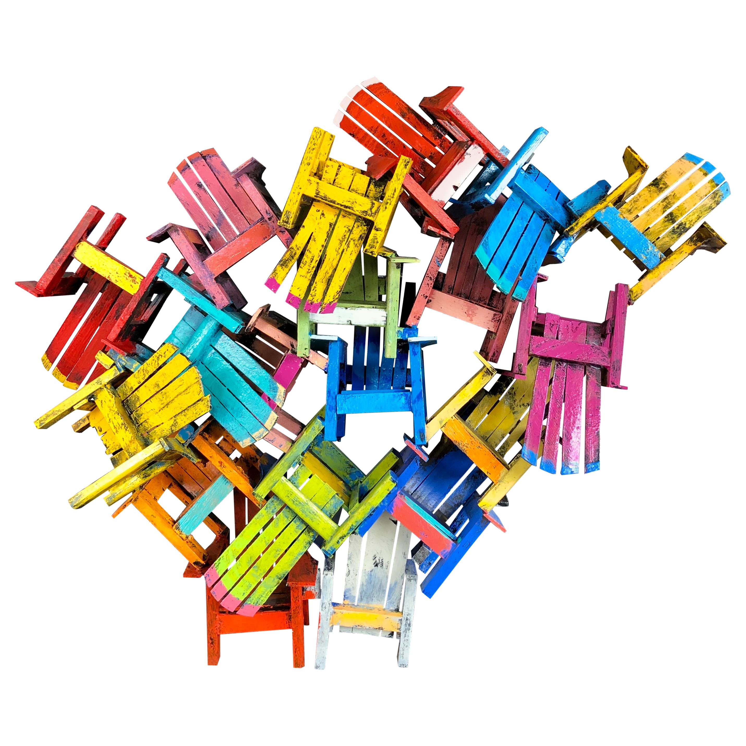 "Chair Jumble" Sculpture by Paul Jacobsen