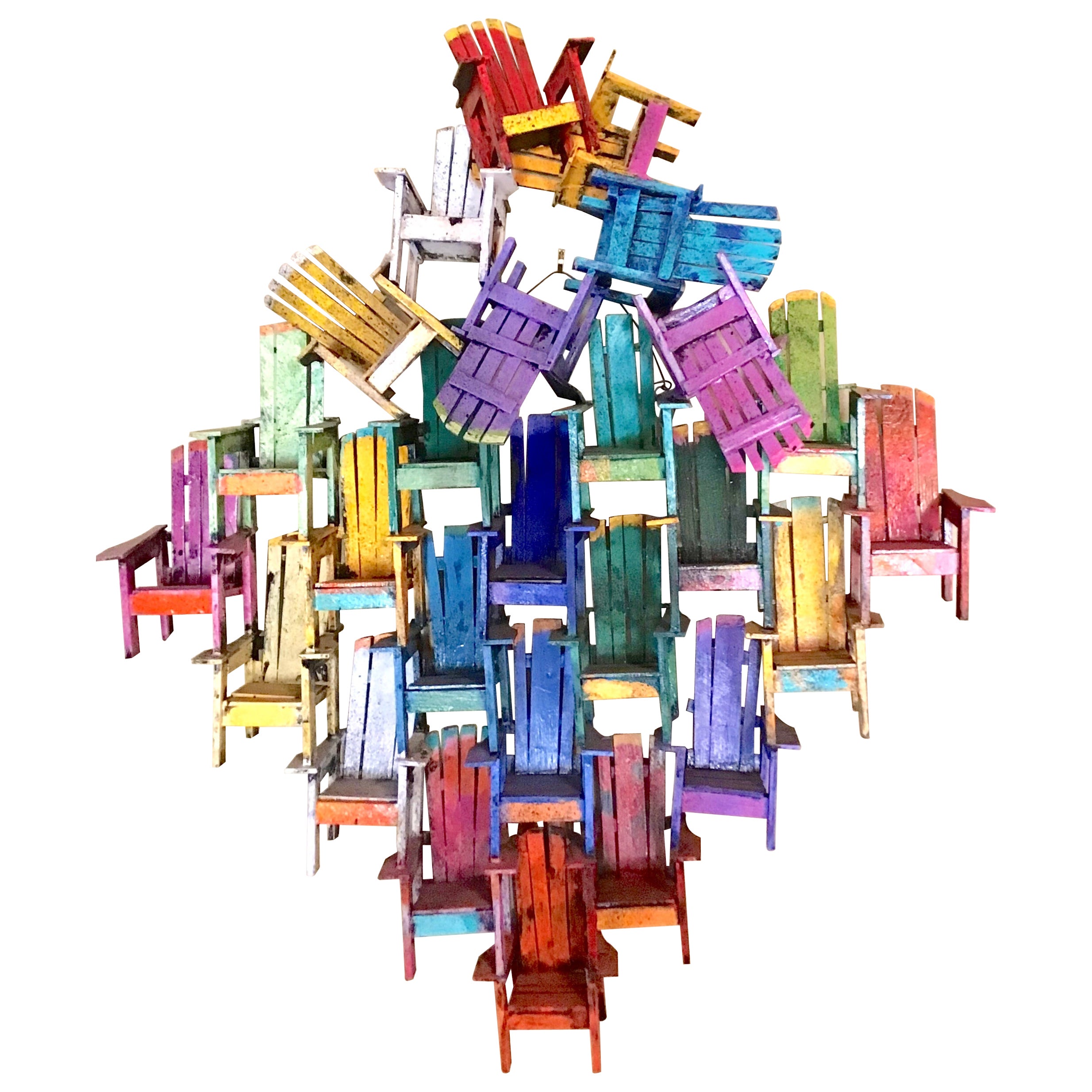 "Chair Jumble" Wall Sculpture by Paul Jacobsen
