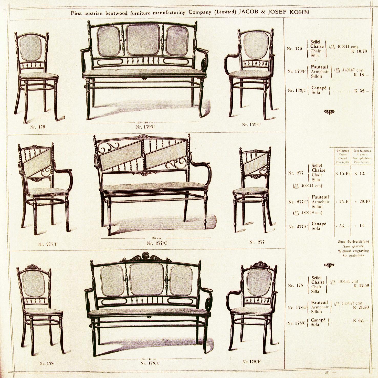 Chair Kohn Nr.277, circa 1900, Thonet Style 1