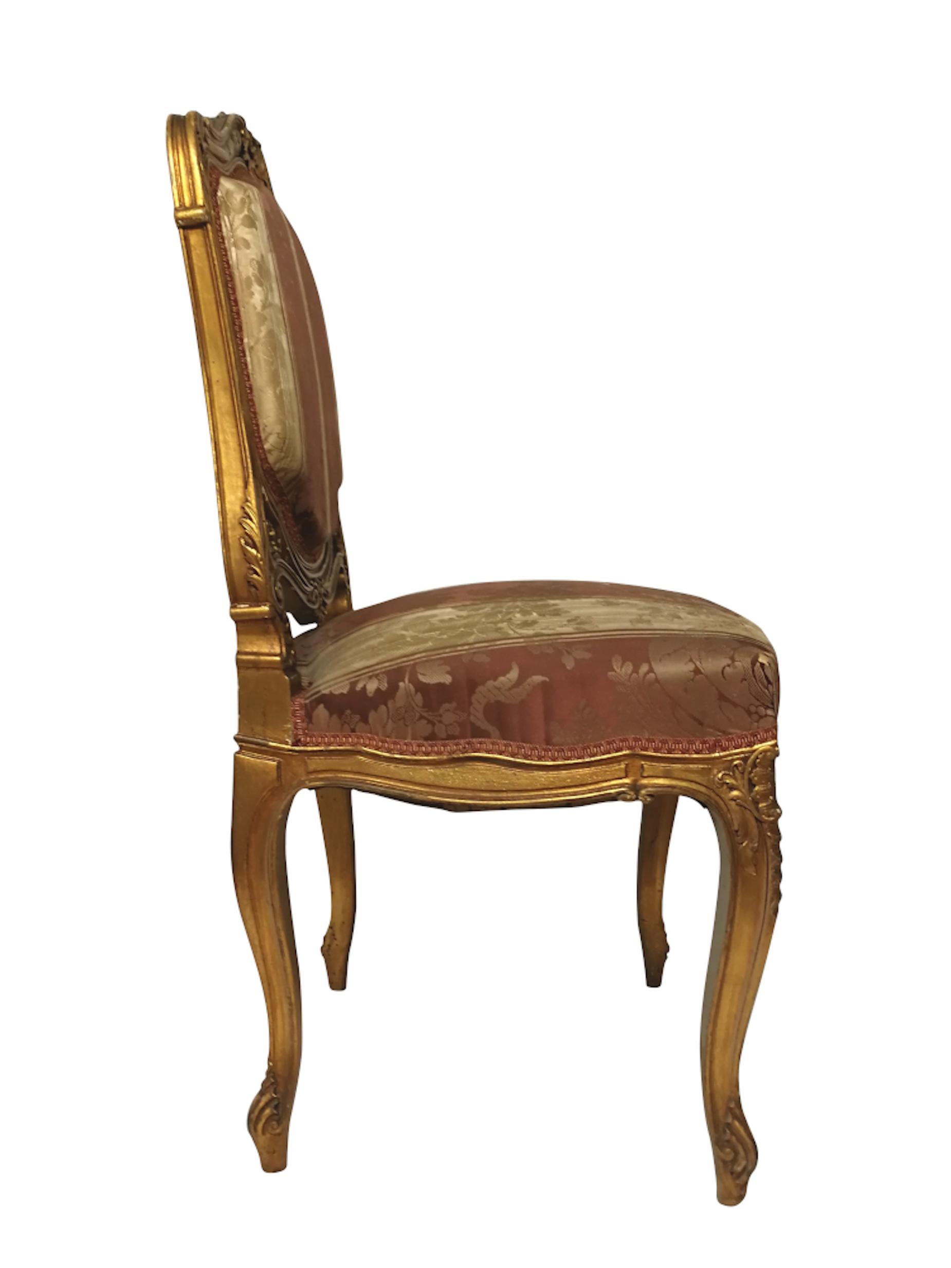 Chair Louis XV Style 19th Century Napoleon III Period In Good Condition For Sale In Beuzevillette, FR