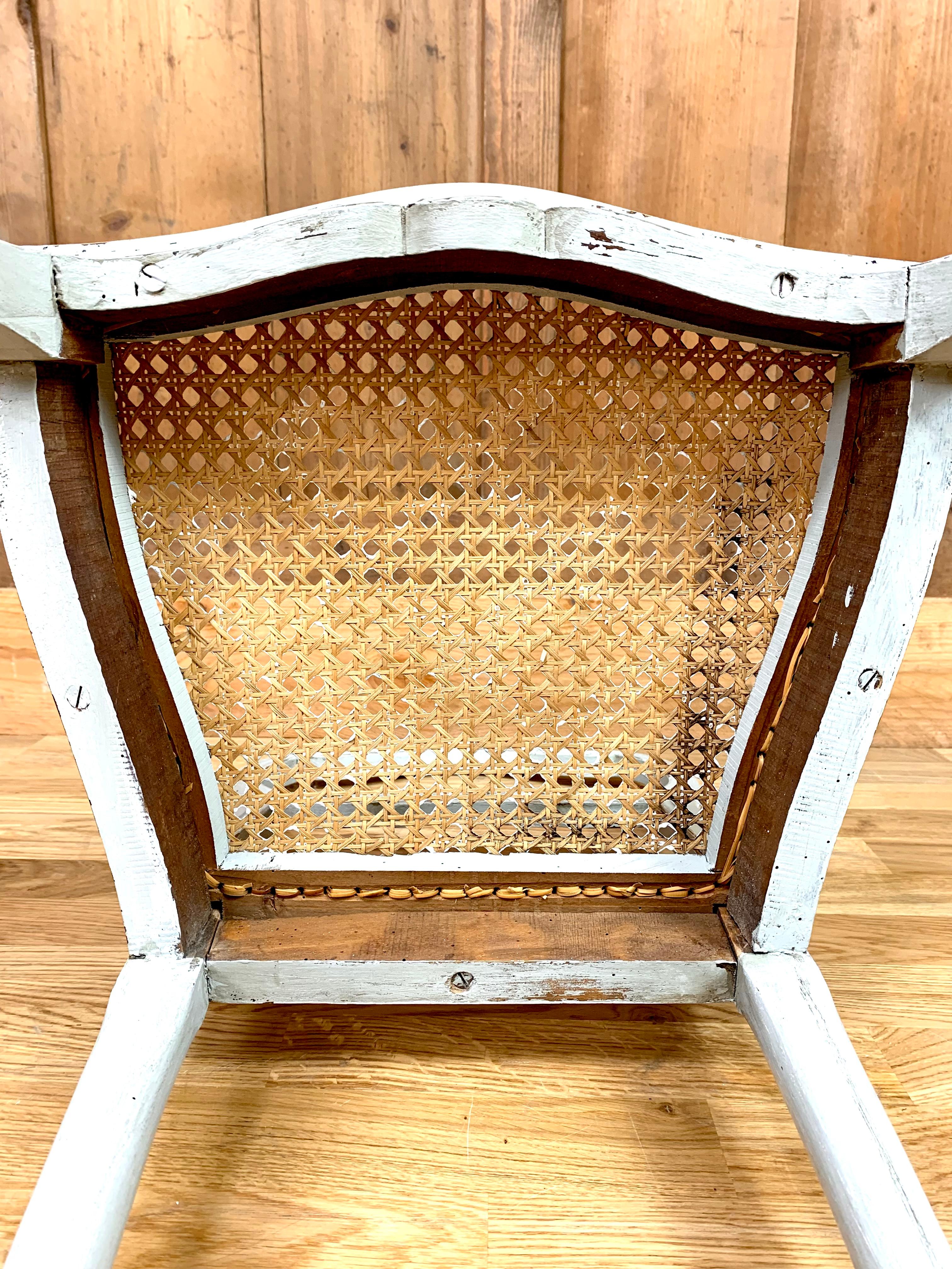 Stuhl im Louis XV-Stil aus Holz und Schilfrohr im Angebot 5
