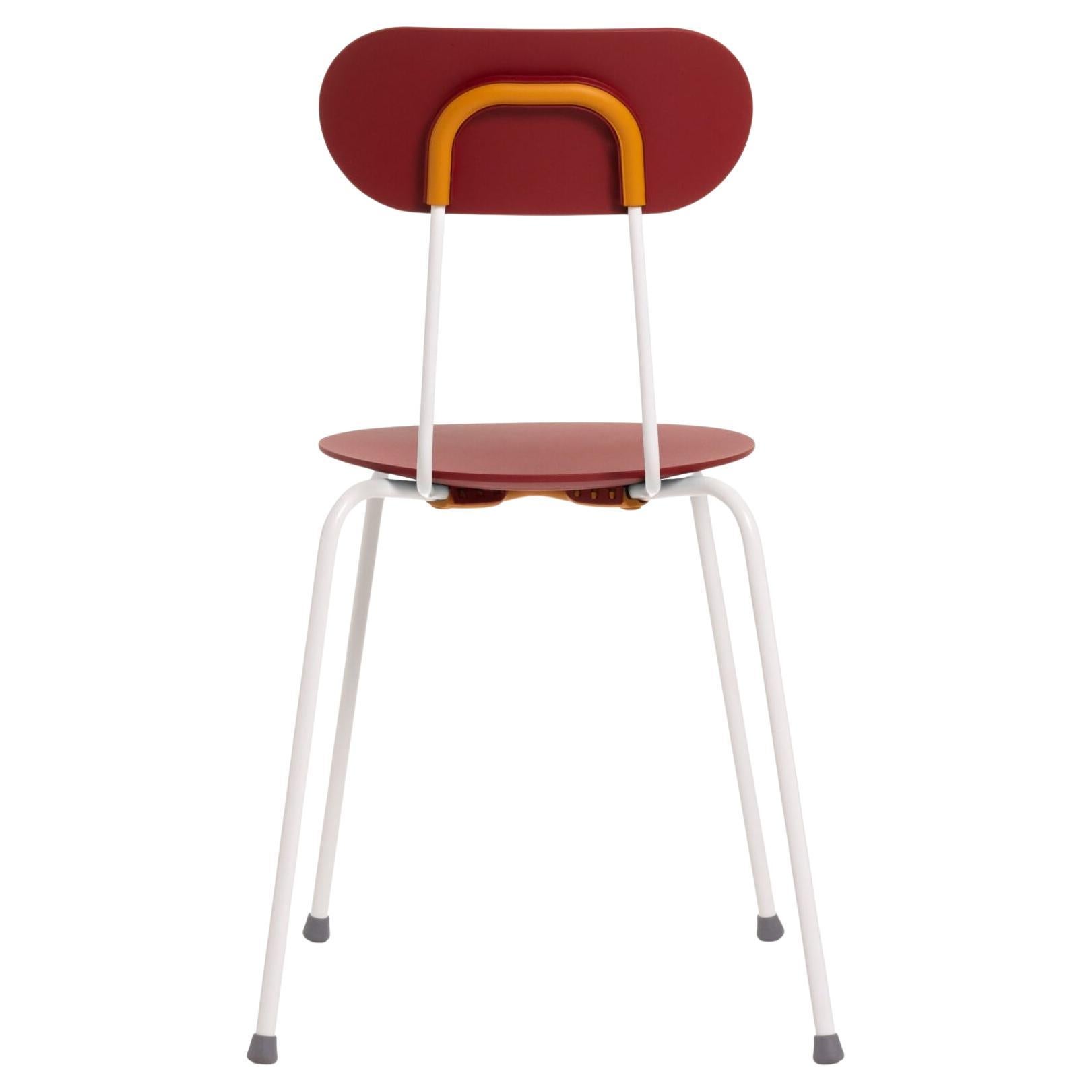 Chair Magis Mariolina Design Enzo Mari - White/Bordeaux Red For