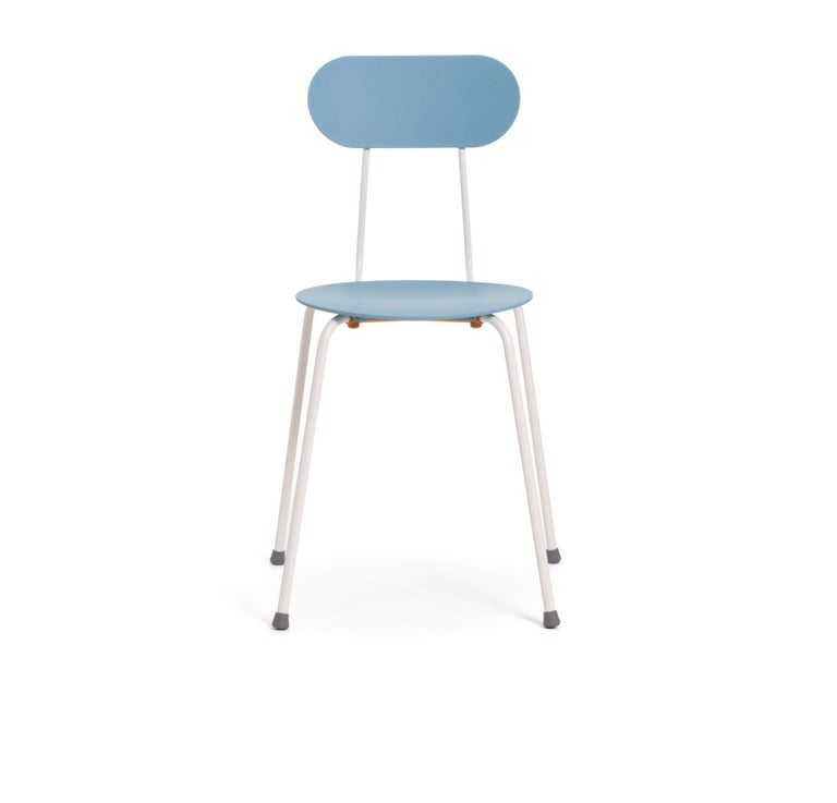 Chair Magis Mariolina Design Enzo Mari - White/Light Blue For Sale