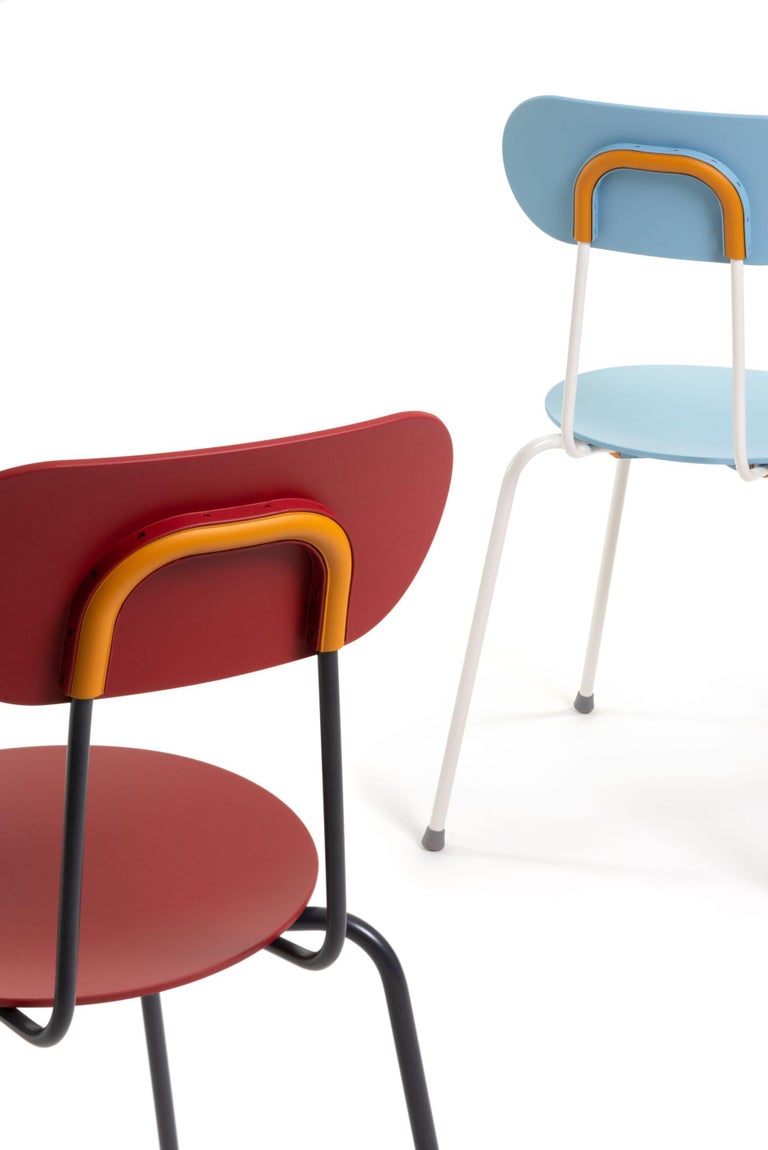 Chair Magis Mariolina Design Enzo Mari - White/Light Blue For Sale