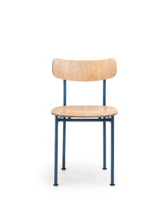 Chair Magis Motta - Jasper Morrison - Blue Steel and Natural oak - Set of 2