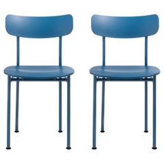Stuhl Magis Motta - Jasper Morrison - Stahlblau und Polypropylen - 2er Set