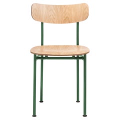 Chair Magis Motta - Jasper Morrison - Green Steel and Natural oak - Set of 2