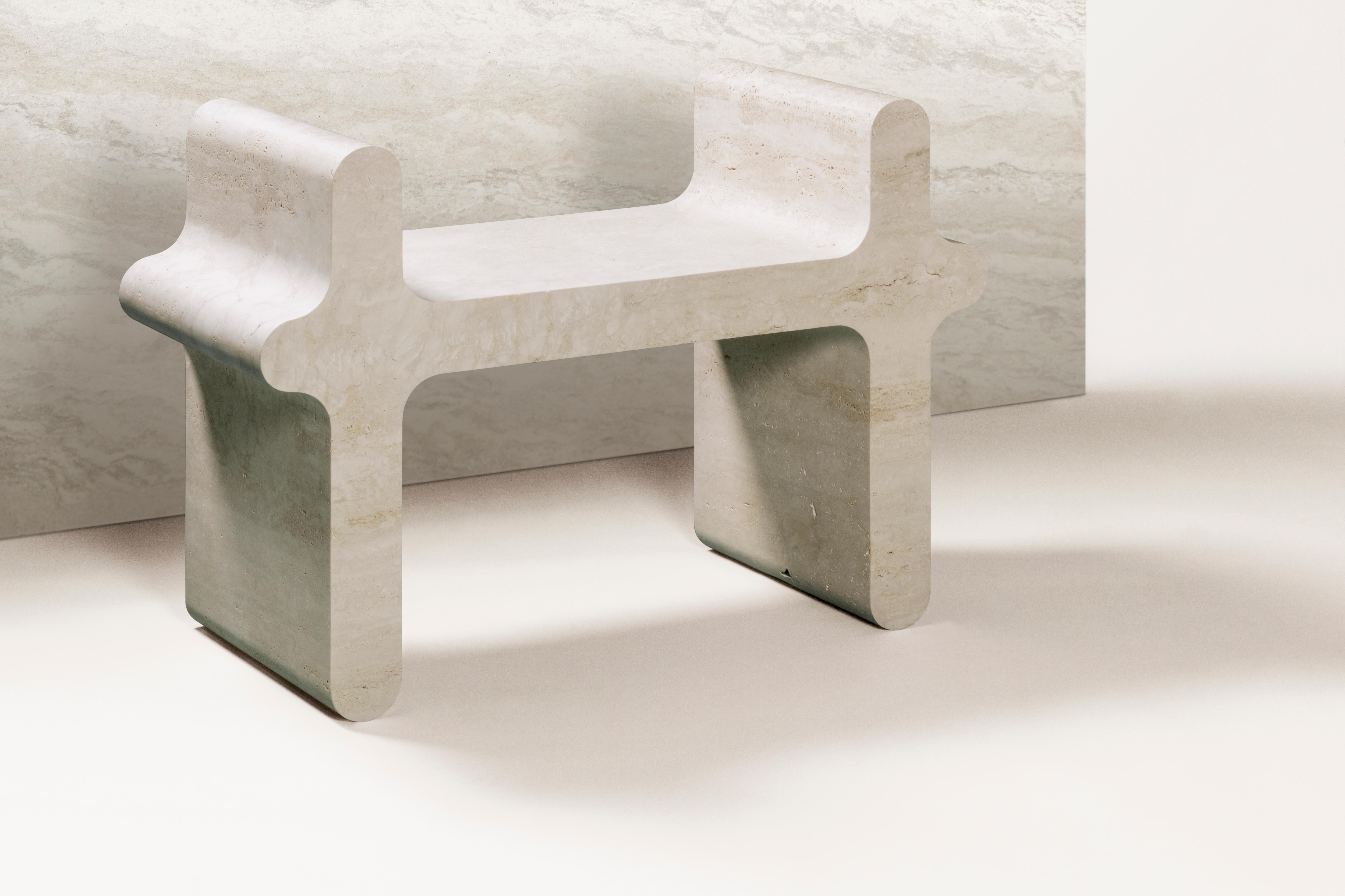 Stuhl aus Marmor Francesco Balzano für Giobagnara Ossicle Marmorstuhl Nr. 1 (Italienisch) im Angebot