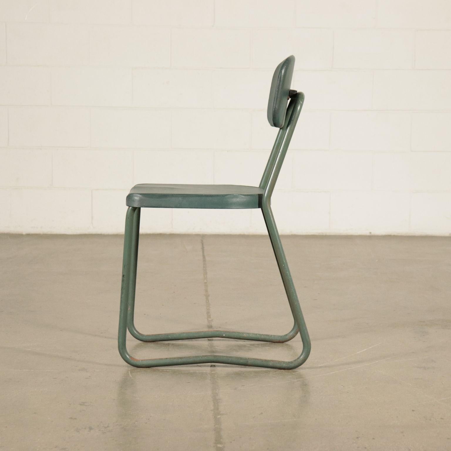 Chair Metal and Skai, Italy, 1940s-1950s 3
