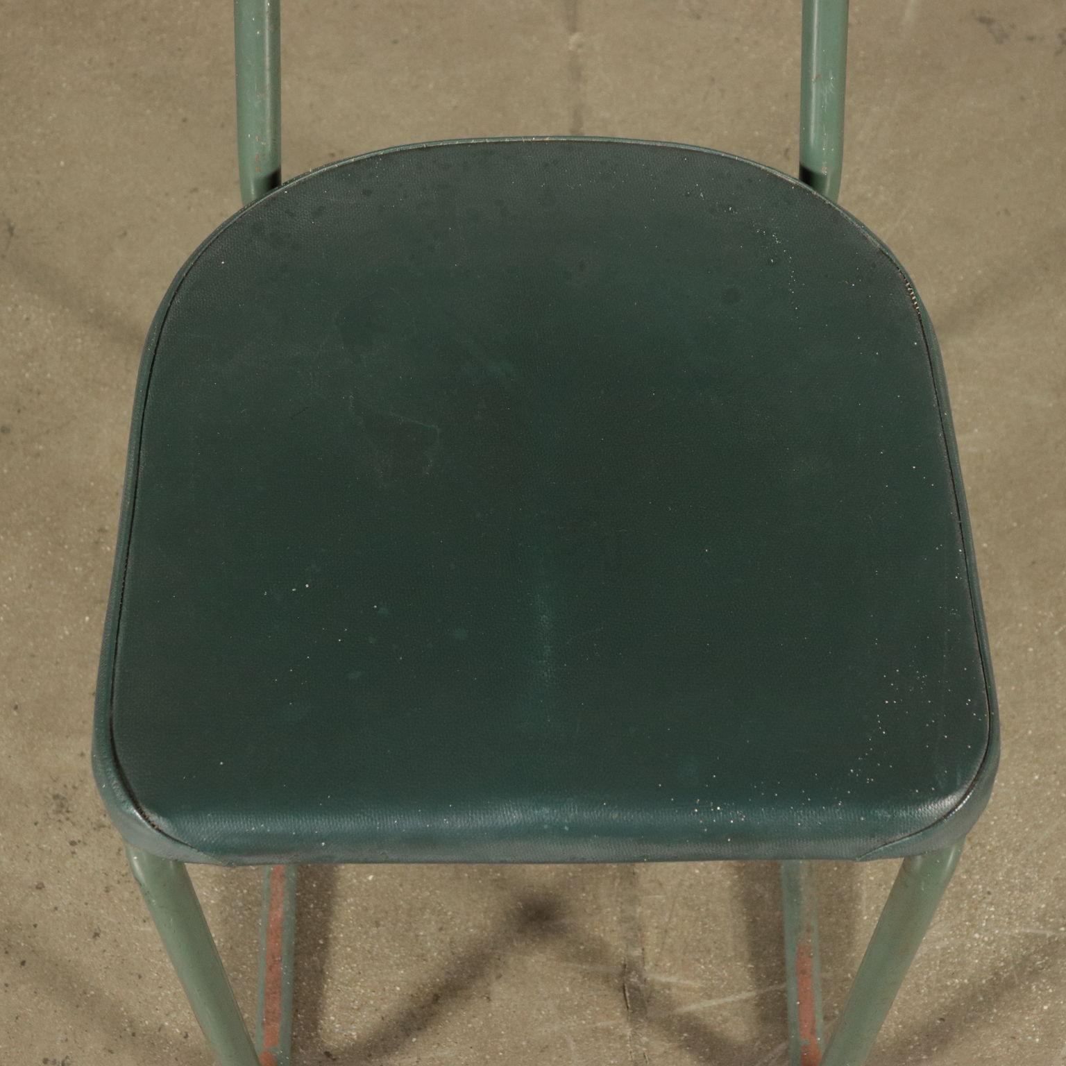 Italian Chair Metal and Skai, Italy, 1940s-1950s