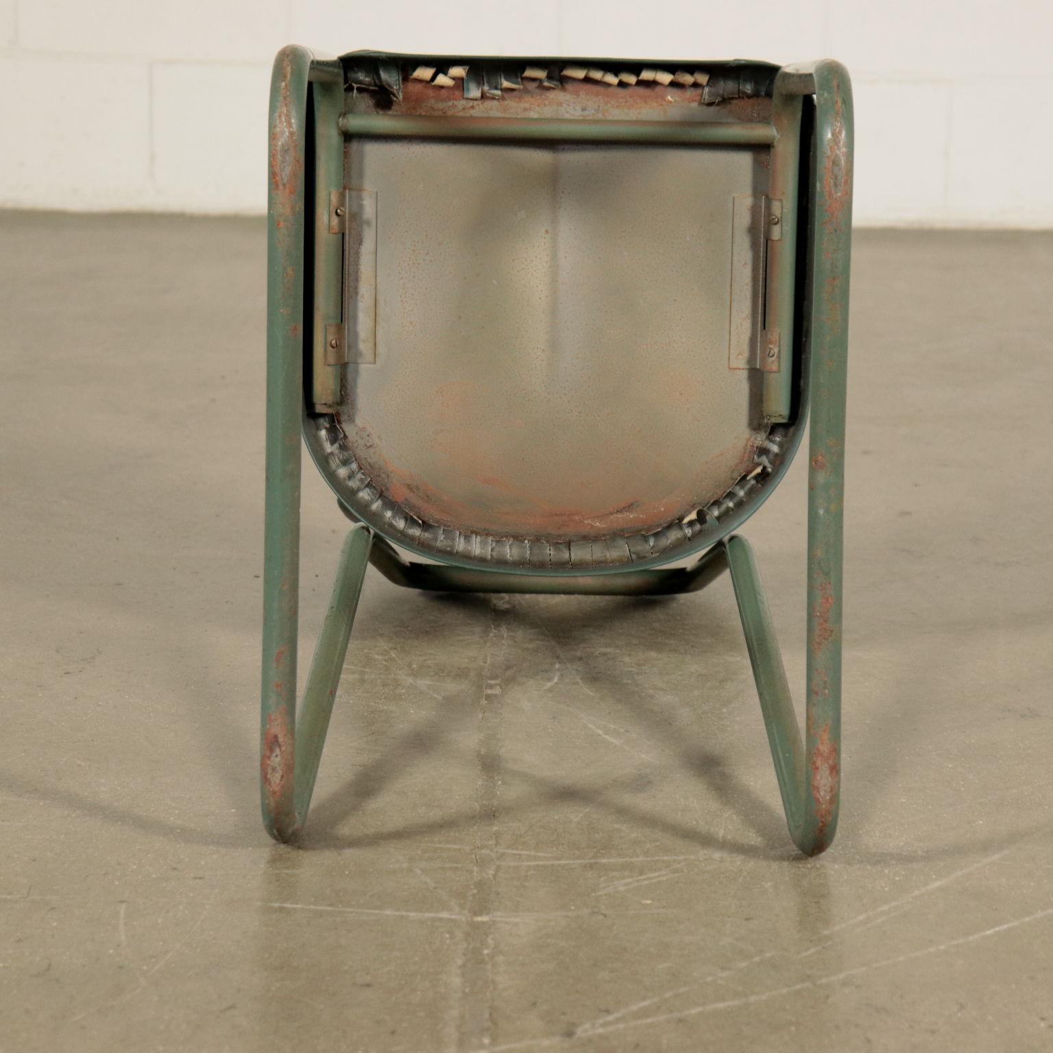 20th Century Chair Metal and Skai, Italy, 1940s-1950s