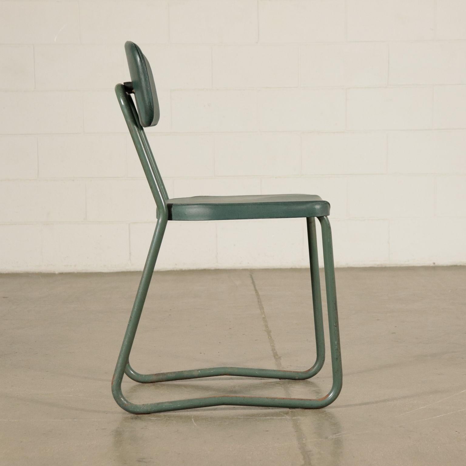 Chair Metal and Skai, Italy, 1940s-1950s 1