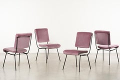 Chair Mod. Du 24- White leather-Gastone Rinaldi-Mid 20th Century