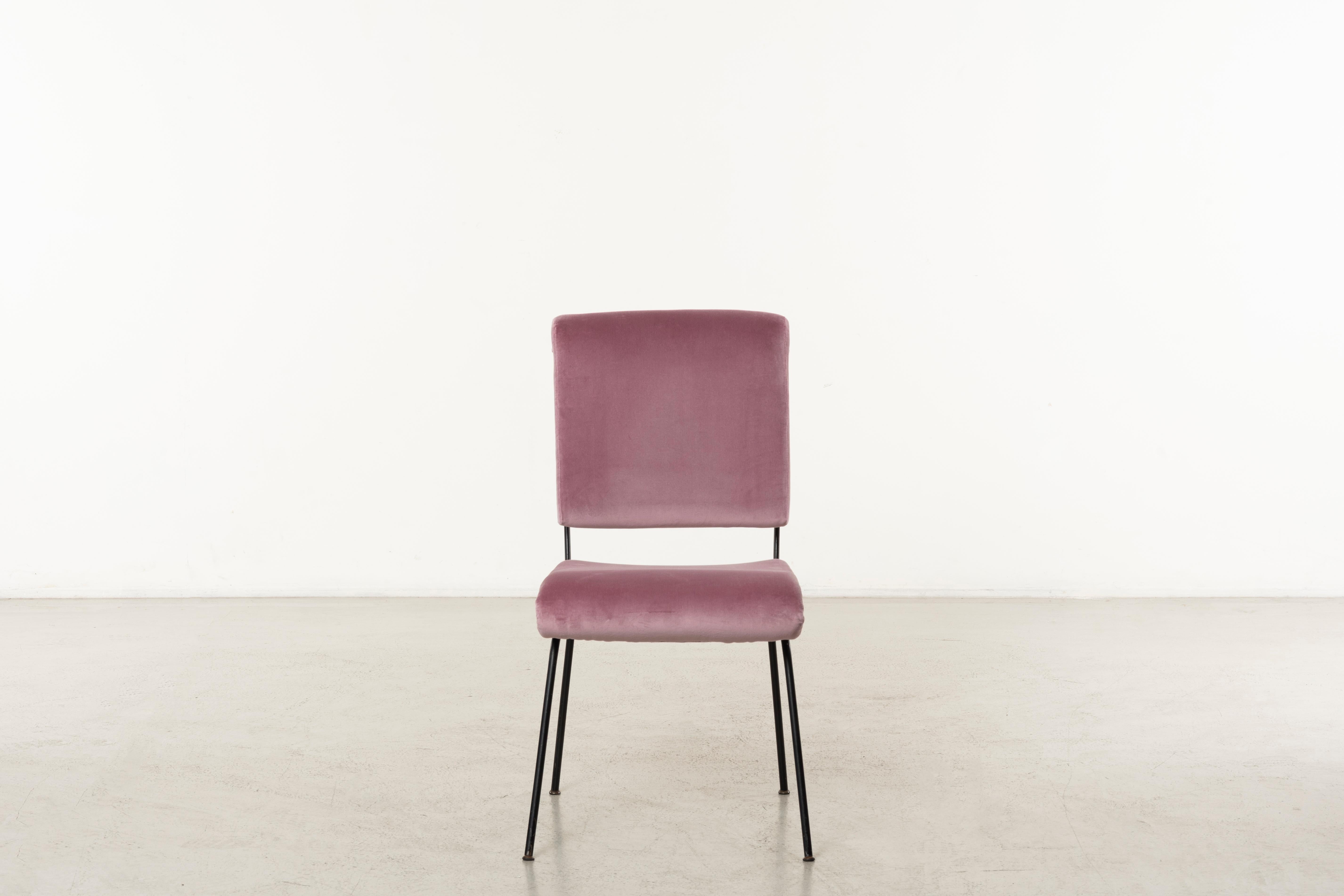 Italian Chair Mod. Du 24- White leather-Gastone Rinaldi-Mid 20th Century For Sale