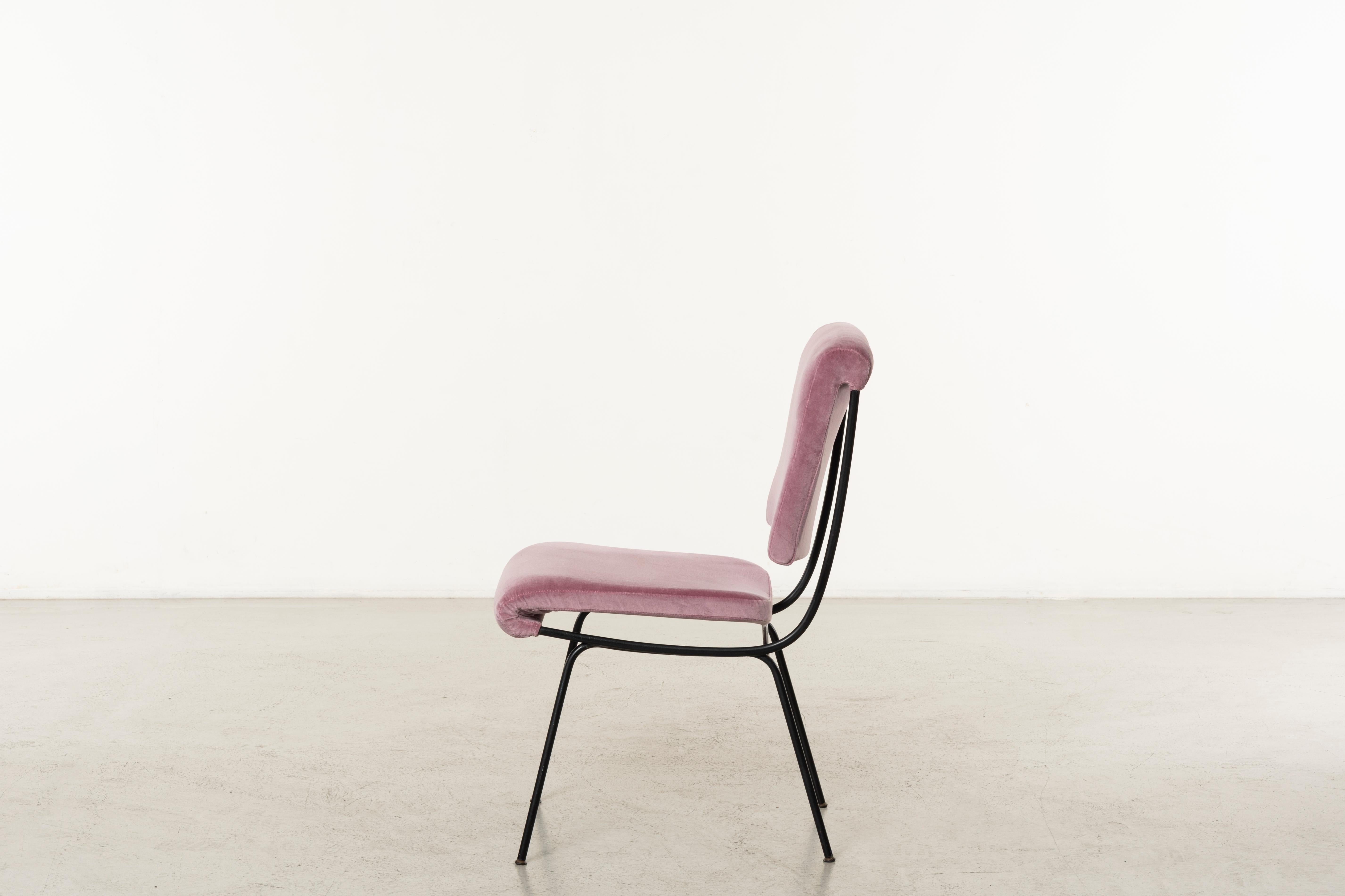 Mid-20th Century Chair Mod. Du 24- White leather-Gastone Rinaldi-Mid 20th Century For Sale
