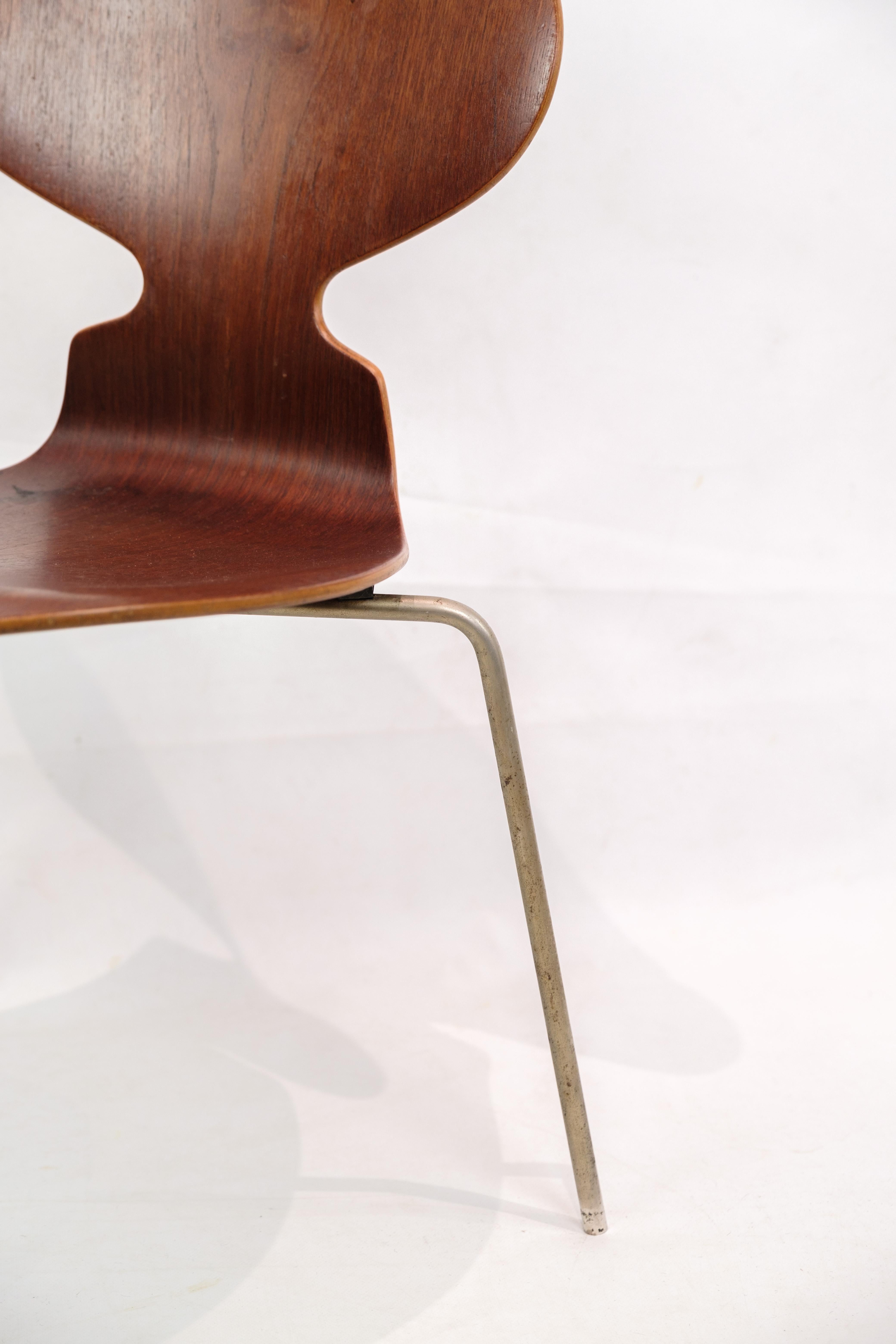 Danish Chair, Model 3100 Myren Made In Teak Arne Jacobsen By Fritz Hansen From 1950s For Sale