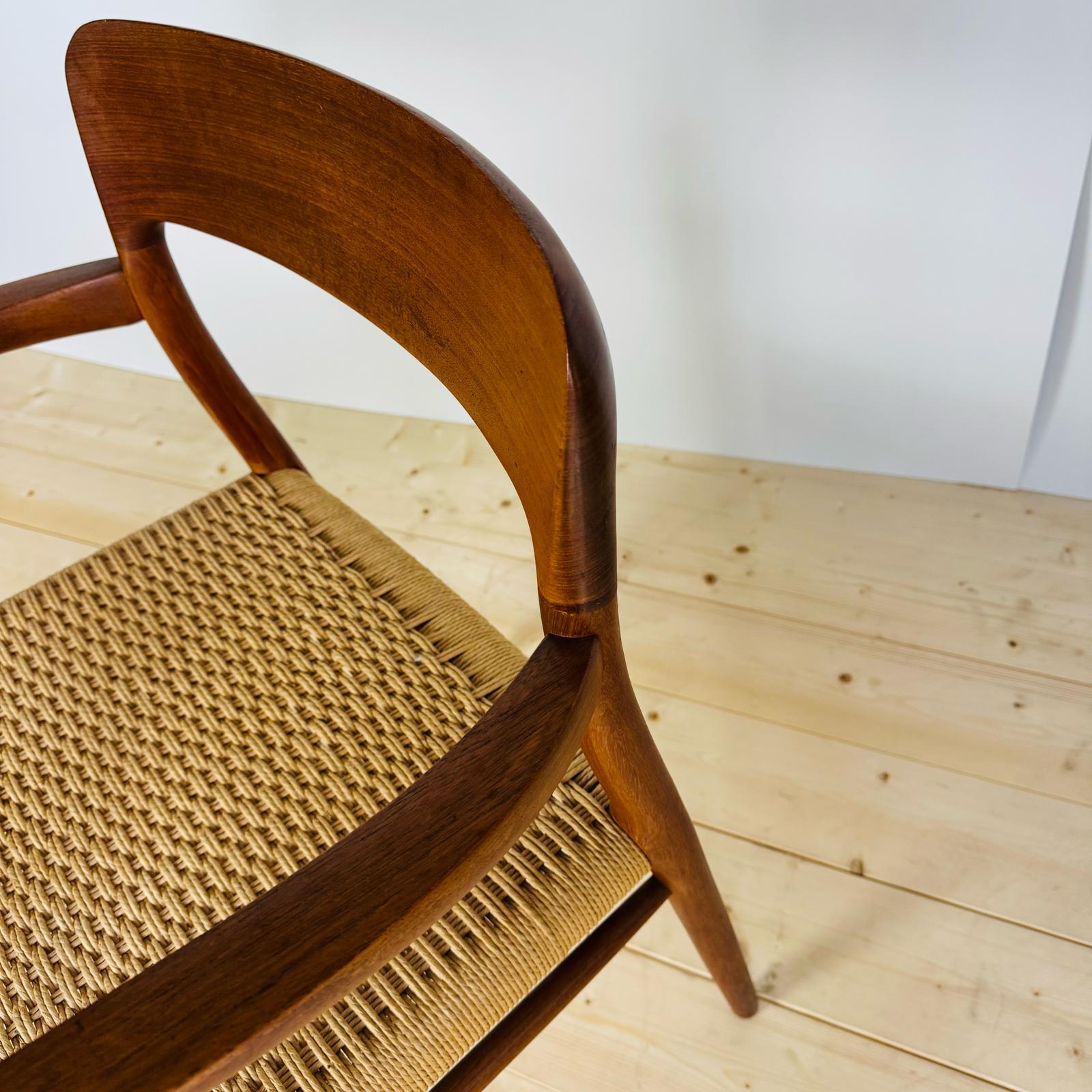 Danish Chaise modèle 56, Niels O. Møller pour J.L. Møllers Møbelfabrik, Danemark Années 1950 en vente