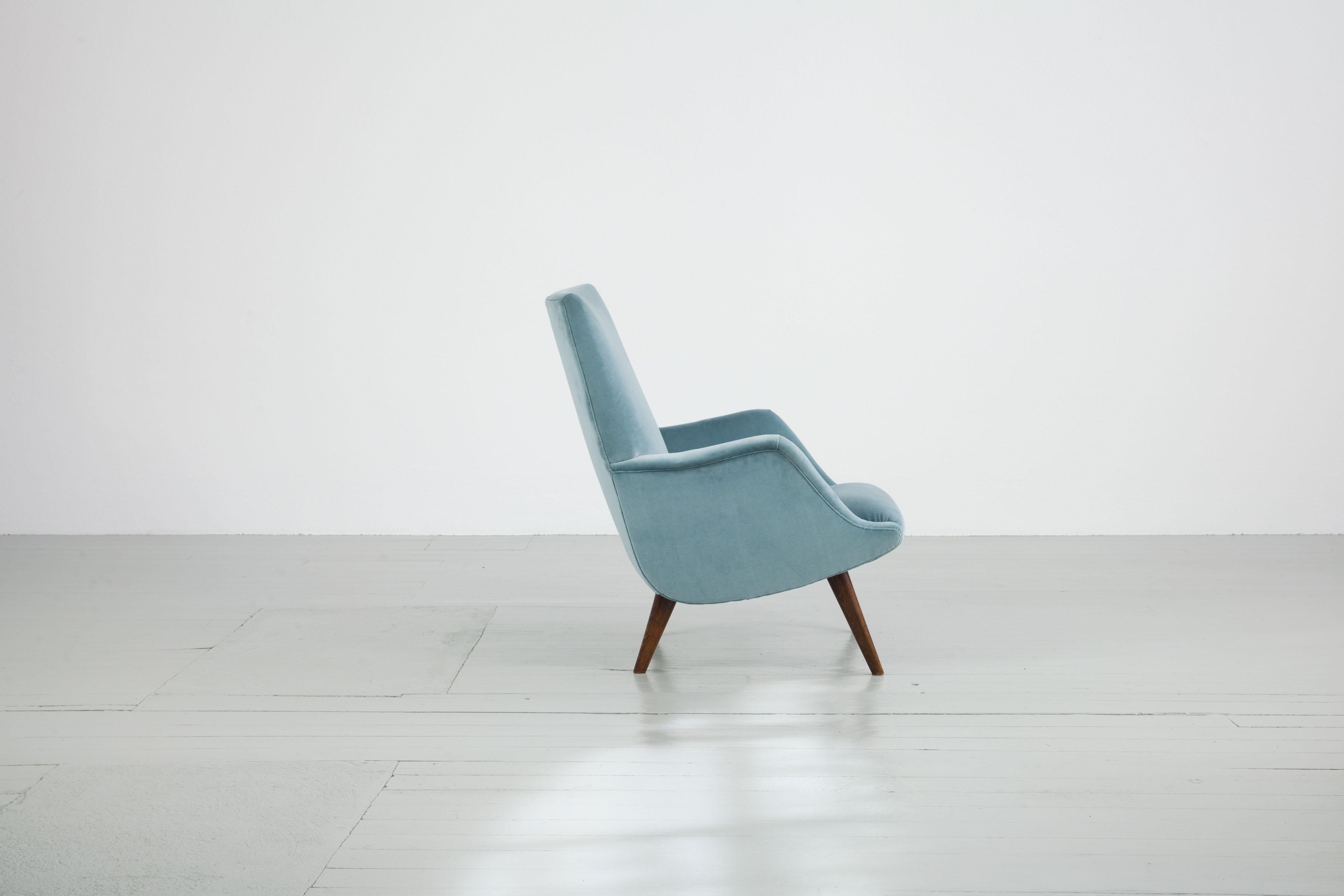 Mid-Century Modern Carlo de Carli Italian Light Blue Chair 