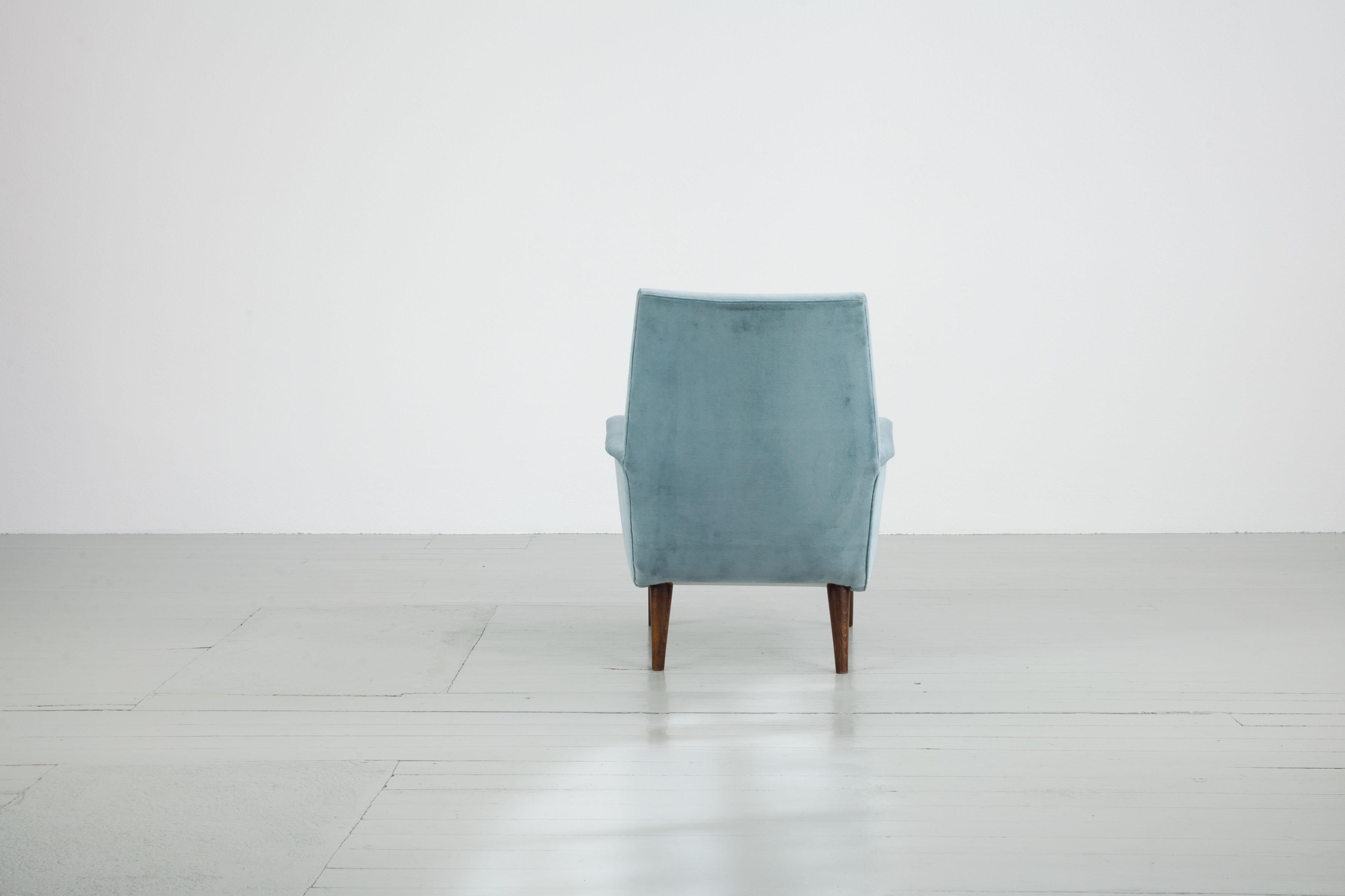 Textile Carlo de Carli Italian Light Blue Chair 