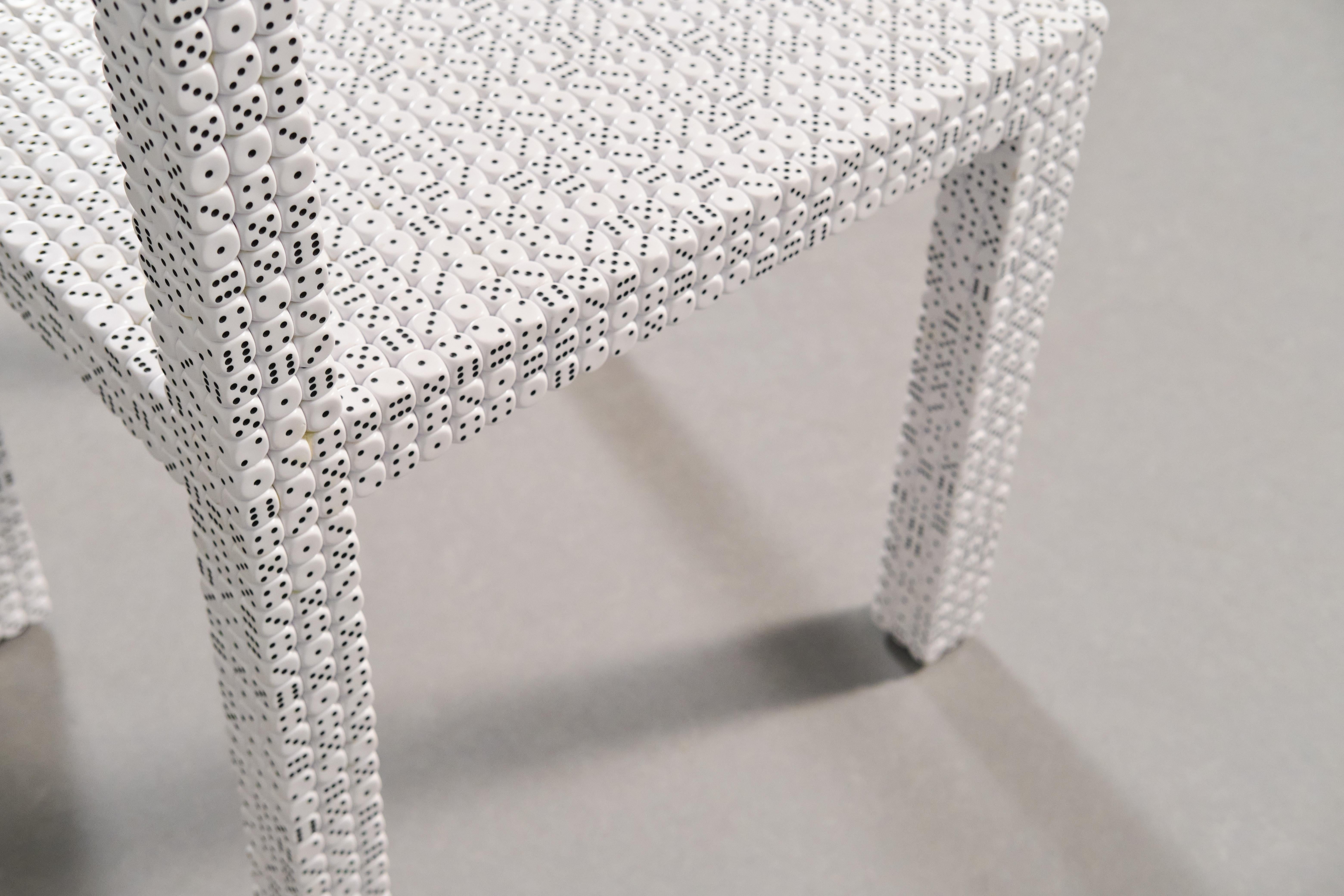 Dice Chair One – New Handcrafted Contemporary Chair Made with 3.300 Dice For Sale 5